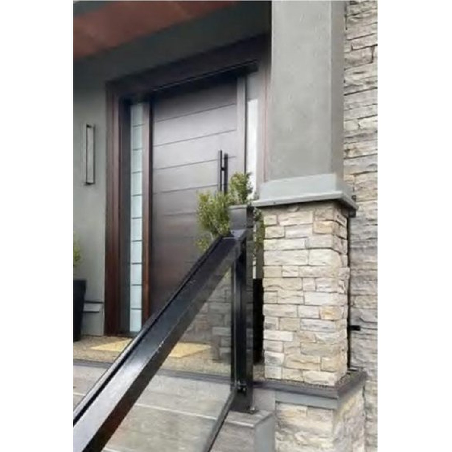 BUILD SOURCE™ Modern Dark Walnut Entry Door Long Handle EA-0071 — 8" x 12" Sample