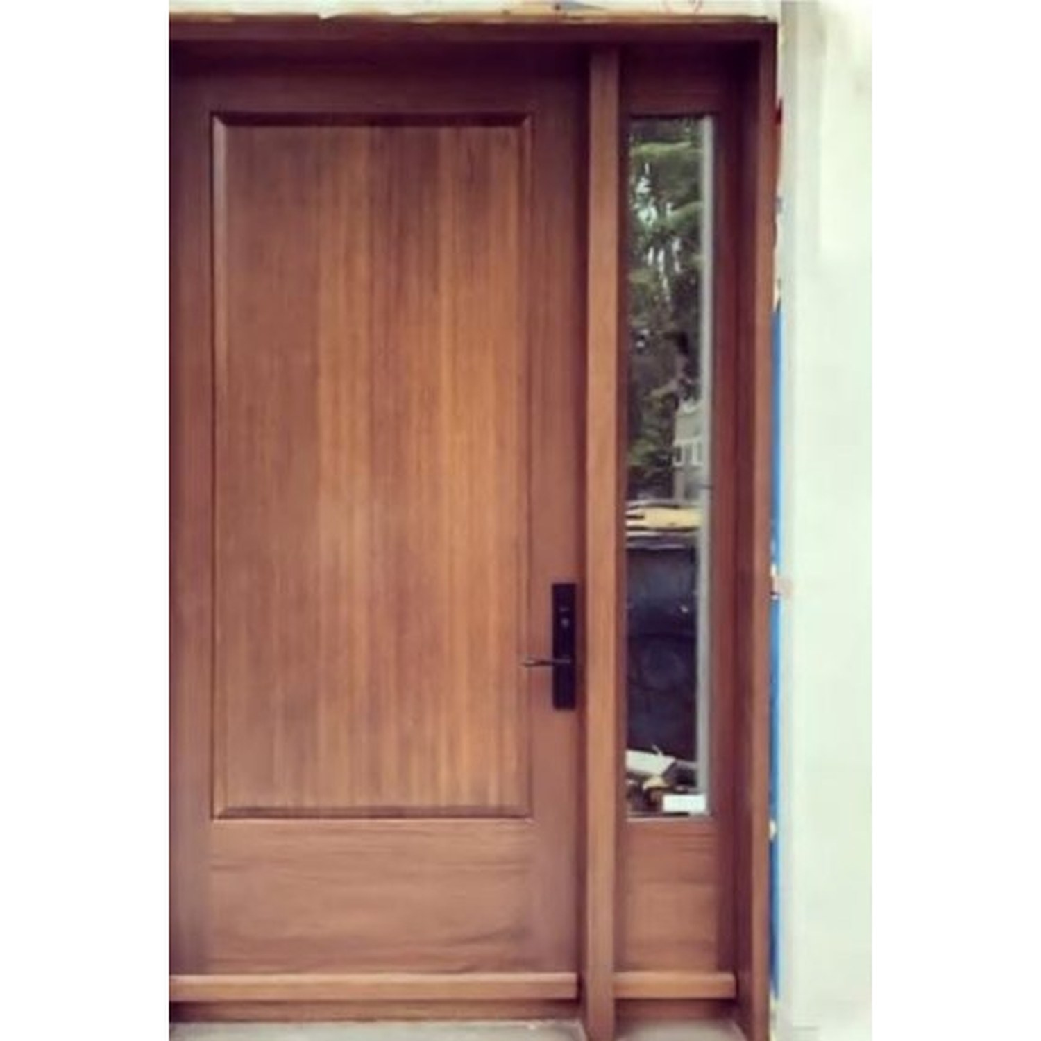 BUILD SOURCE™ Modern Walnut Single Panel Entry Door with Sidelite EA-0073 — 8" x 12" Sample