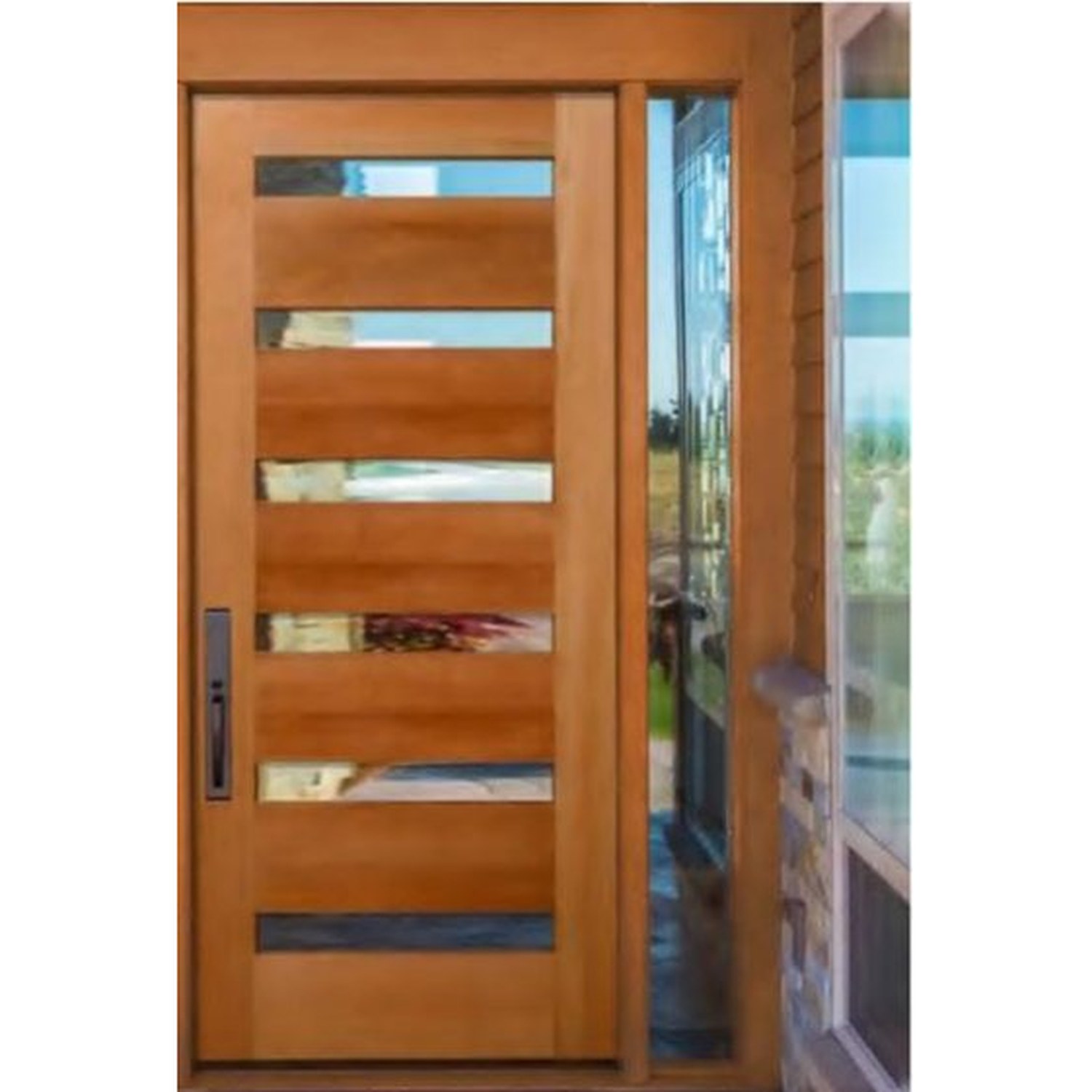 BUILD SOURCE™ Modern Natural Oak Five Lite Sidelite EA-0082 — 8" x 12" Sample