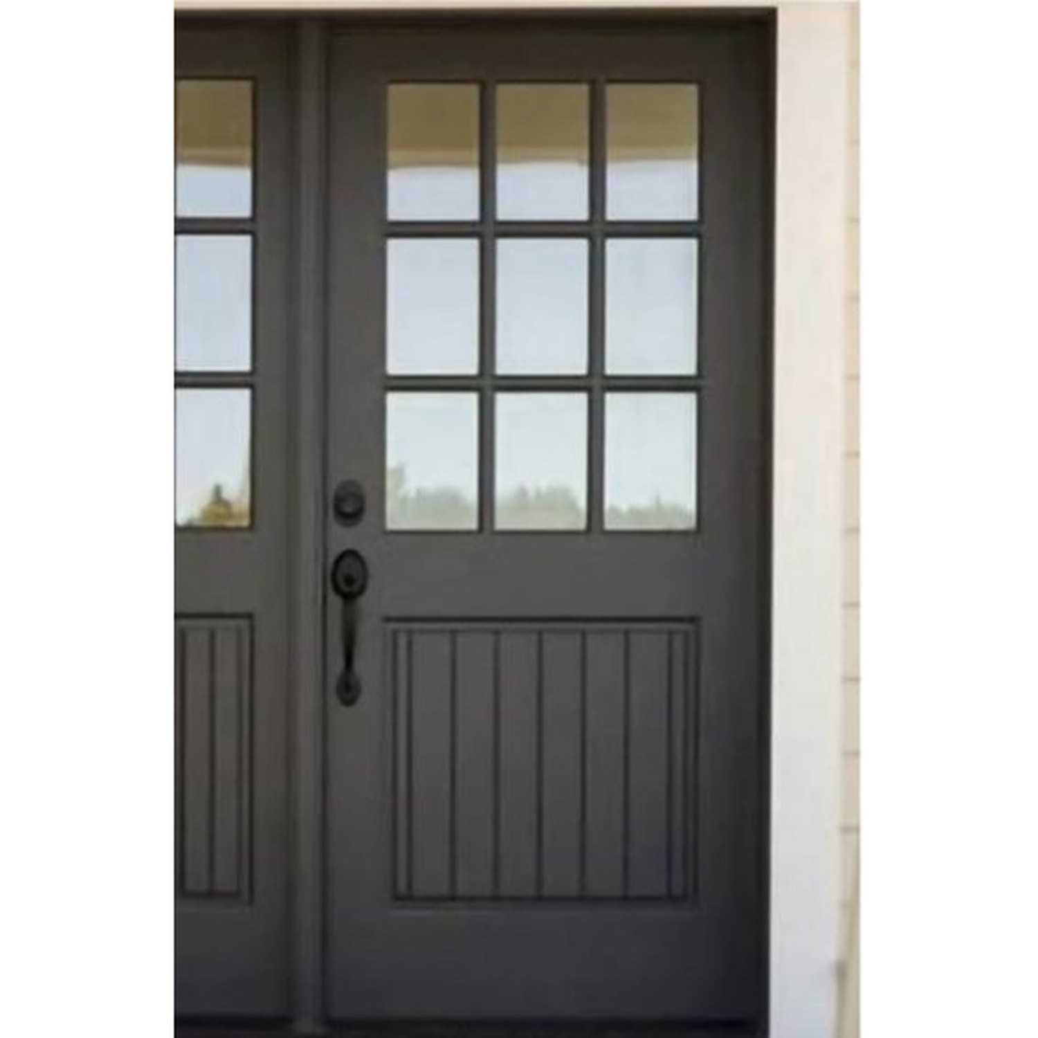 BUILD SOURCE™ Craftsman Black 9-Lite Beadboard Front Door EA-0091 — 8" x 12" Sample