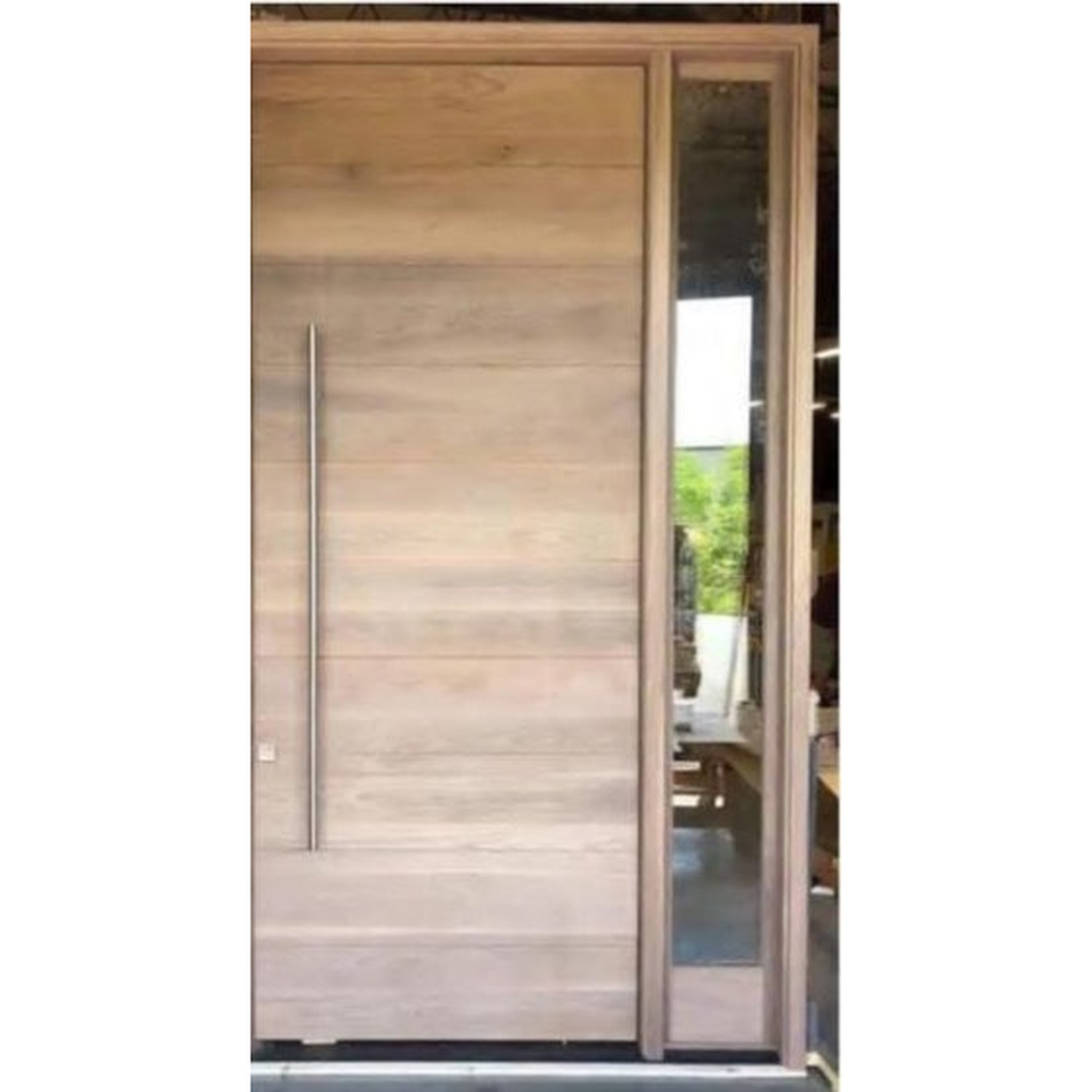 BUILD SOURCE™ Modern White Oak Horizontal Plank Entry Door EA-0094 — 8" x 12" Sample
