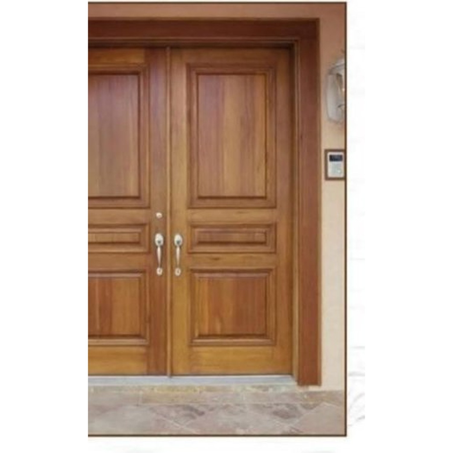 BUILD SOURCE™ Mediterranean Warm Mahogany Raised Panel Double Doors EA-0096 — 8" x 12" Sample