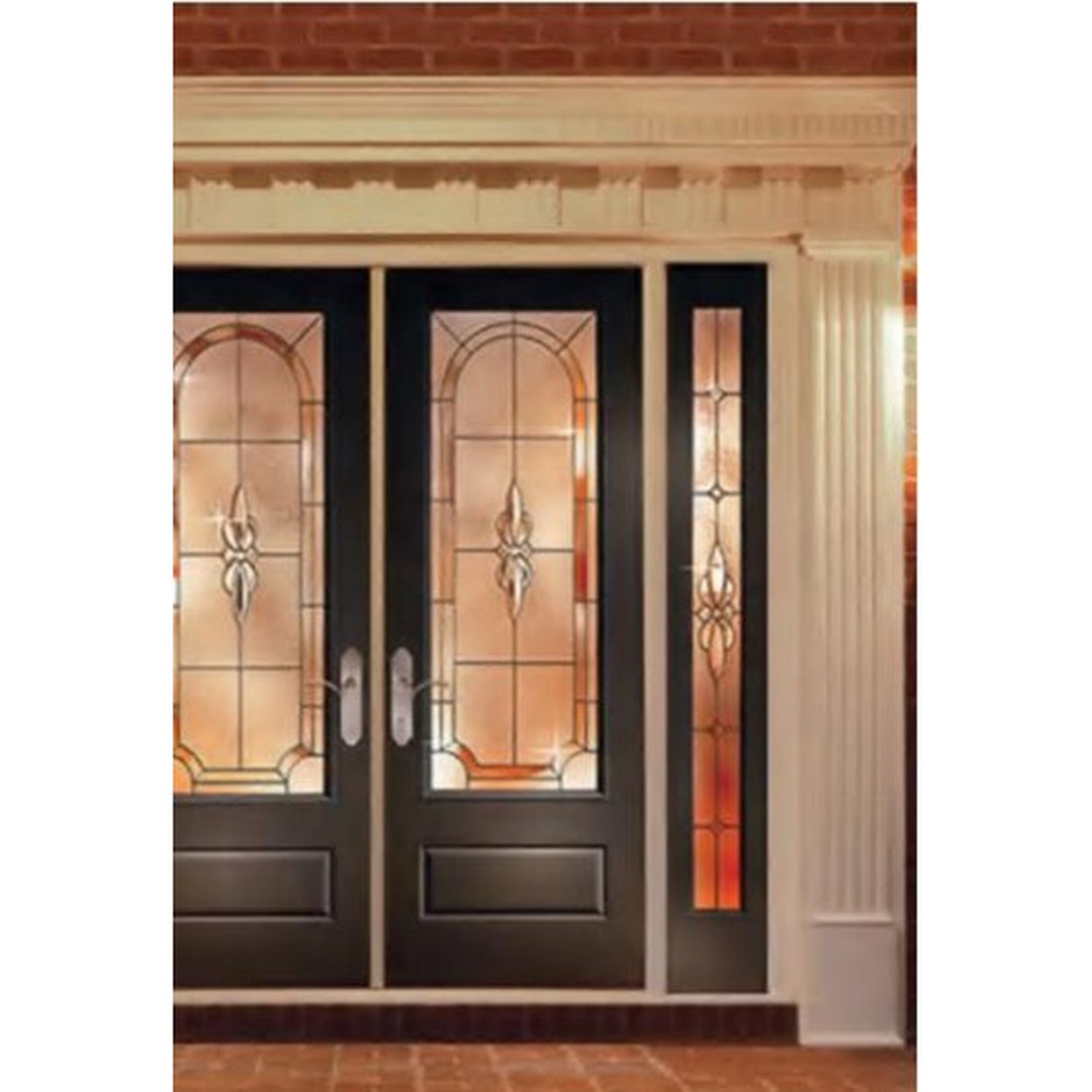 BUILD SOURCE™ Traditional Black Decorative Glass Double Entry Door EA-0097 — 8" x 12" Sample
