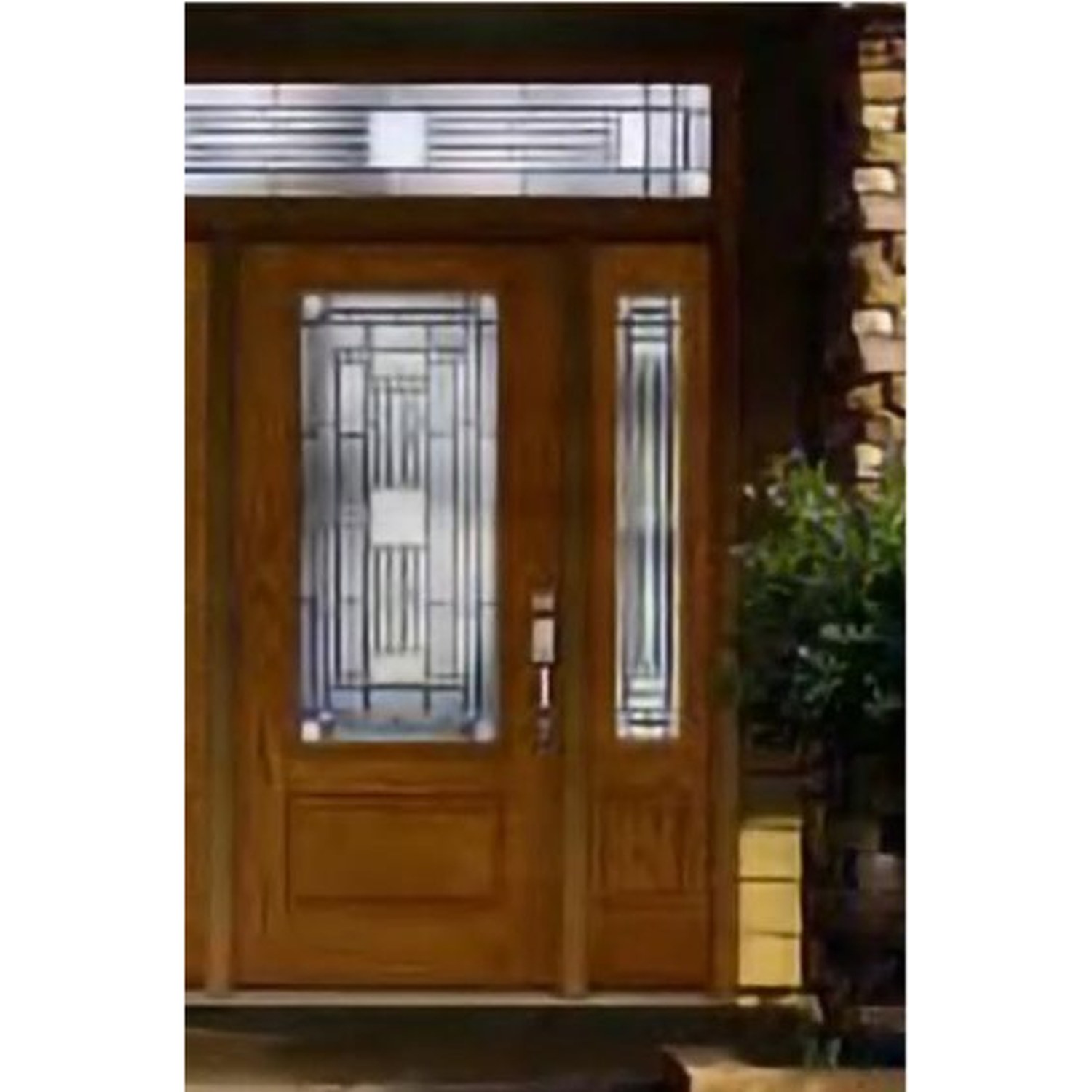 BUILD SOURCE™ Prairie Style Oak Entry Door Transom Sidelite EA-0100 — 8" x 12" Sample