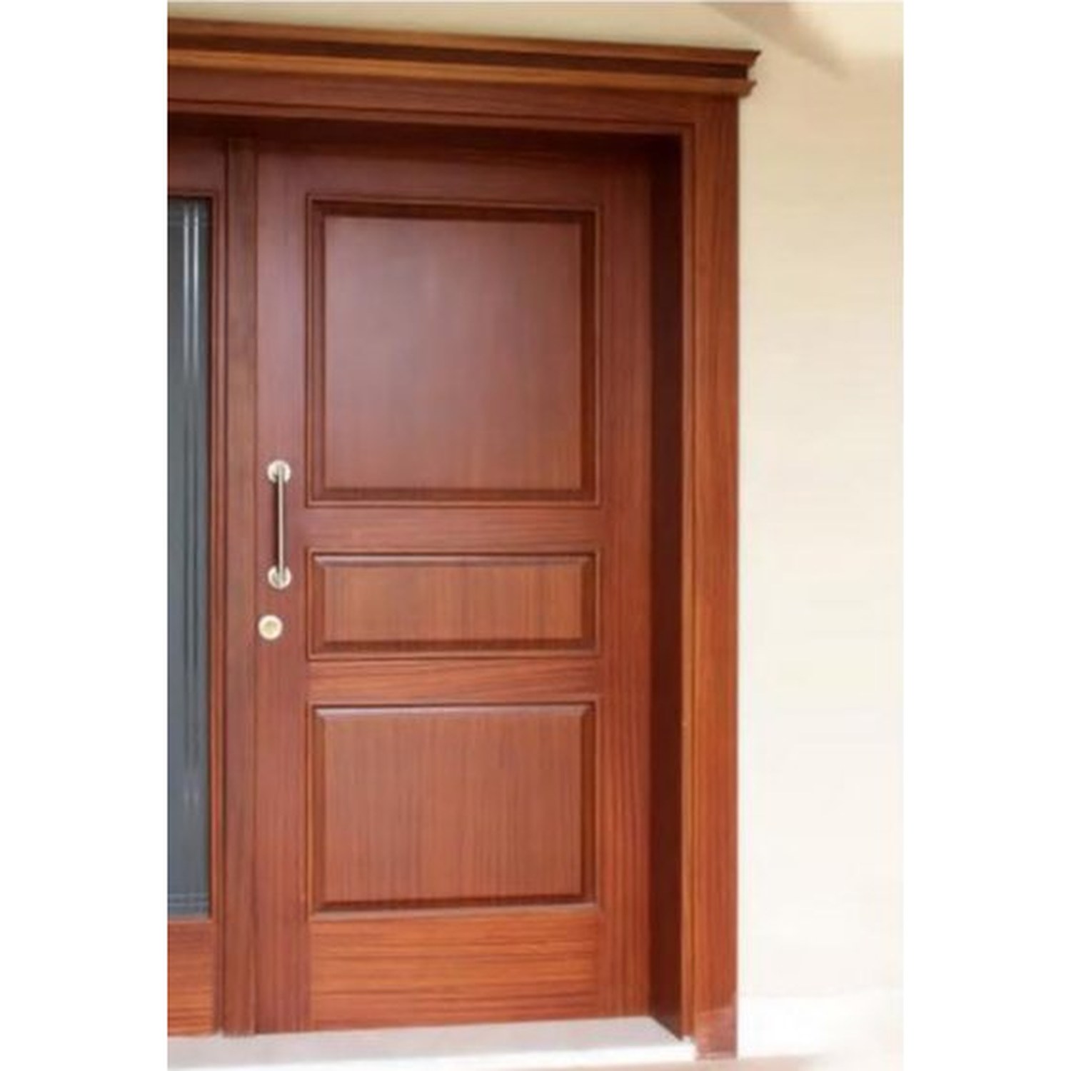 BUILD SOURCE™ Elegant Mahogany Three Panel Wood Entry Door EA-0101 — 8" x 12" Sample