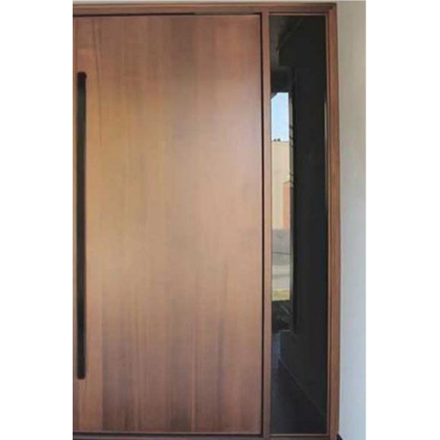 BUILD SOURCE™ Modern Walnut Slab Door with Glass Sidelite EA-0104 — 8" x 12" Sample