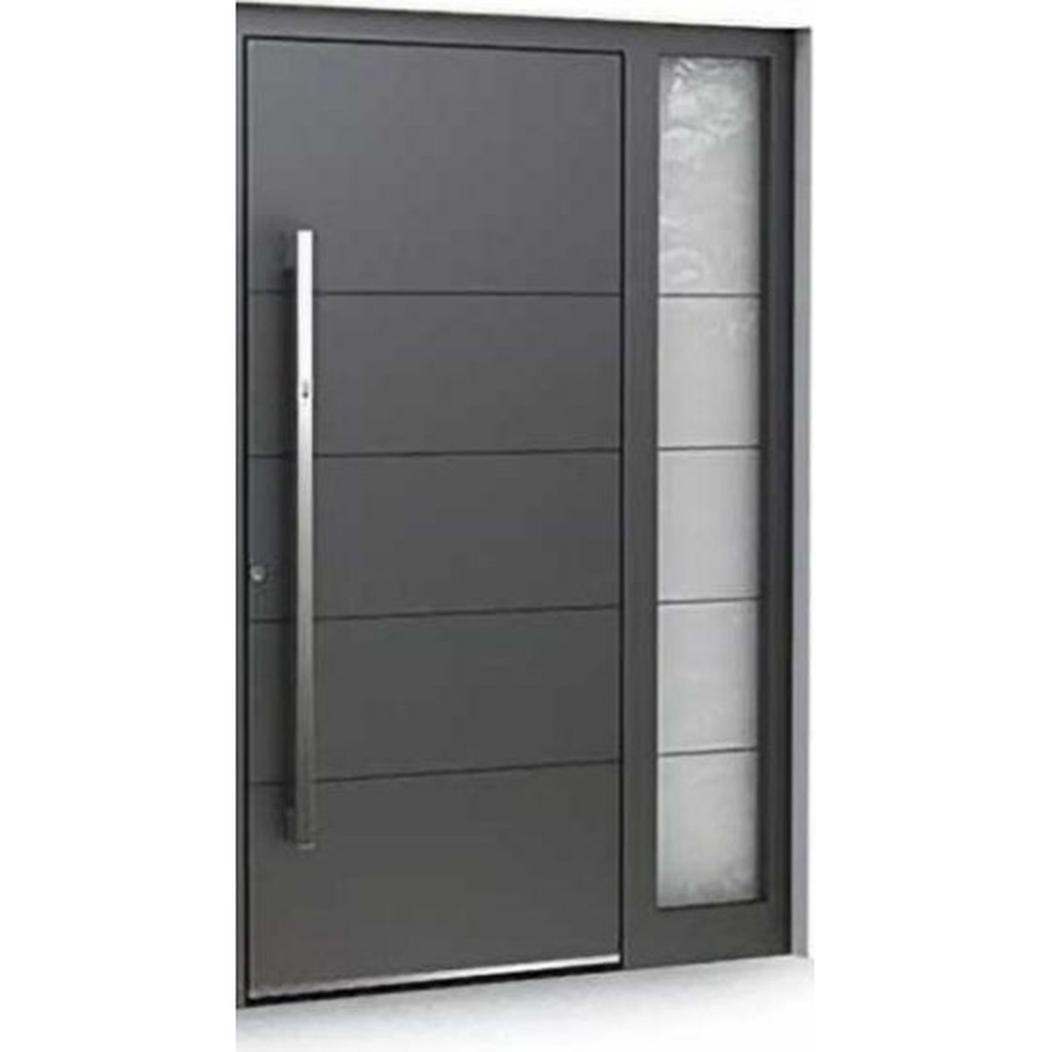 BUILD SOURCE™ Modern Charcoal Black Horizontal Panel Entry Door EA-0106 — 8" x 12" Sample
