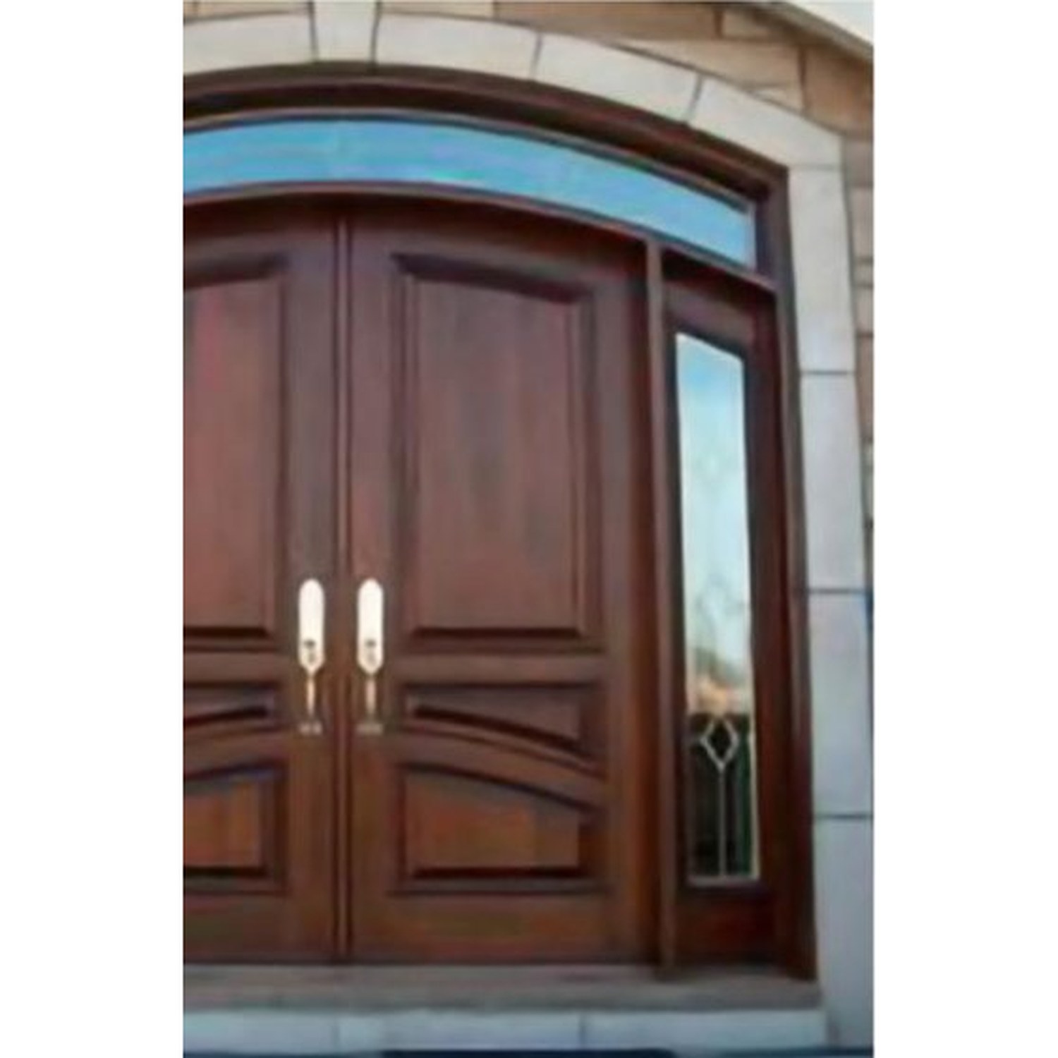 BUILD SOURCE™ Traditional Dark Walnut Double Entry Door Transom EA-0108 — 8" x 12" Sample