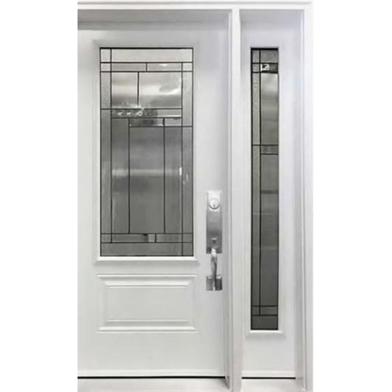 BUILD SOURCE™ Modern White Entry Door with Sidelite EA-0109 — 8" x 12" Sample