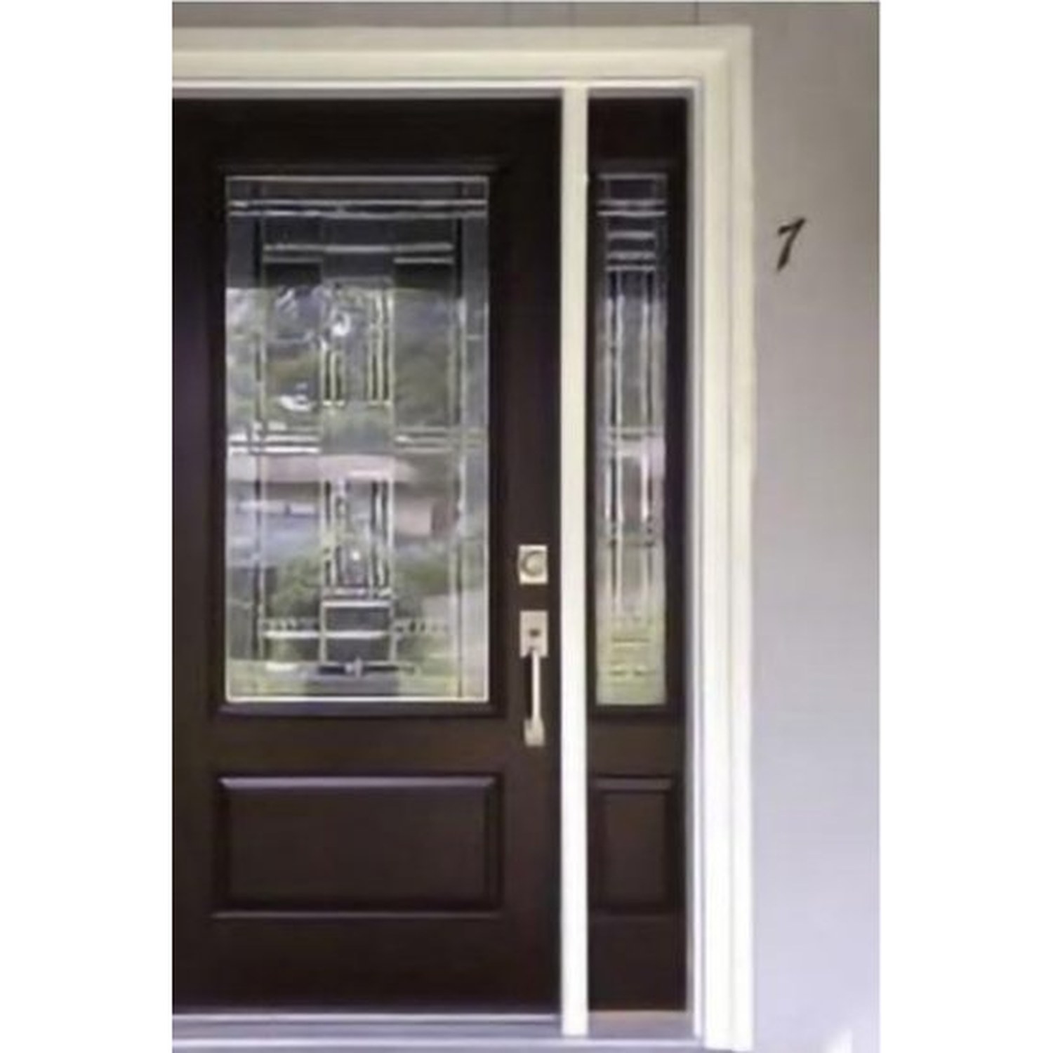BUILD SOURCE™ Contemporary Dark Walnut Door with Sidelite EA-0110 — 8" x 12" Sample