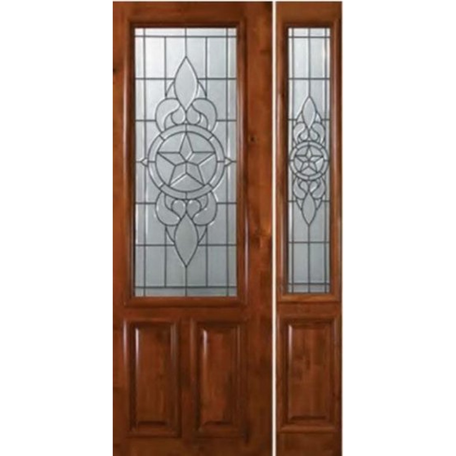 BUILD SOURCE™ Rustic Wood Entry Door Star Glass EA-0112 — 8" x 12" Sample