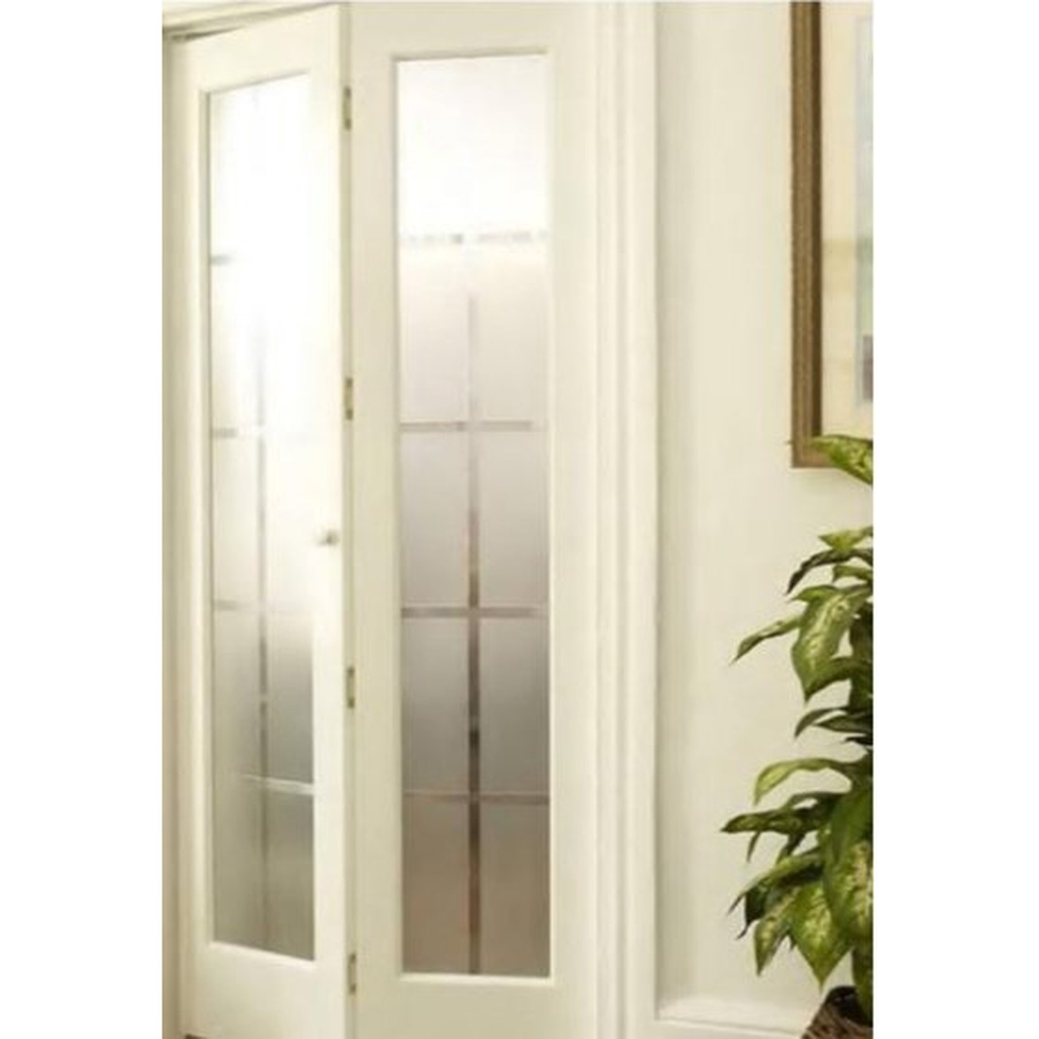 BUILD SOURCE™ Modern White Frosted Glass Bifold Interior Door FA-0005 — 8" x 12" Sample