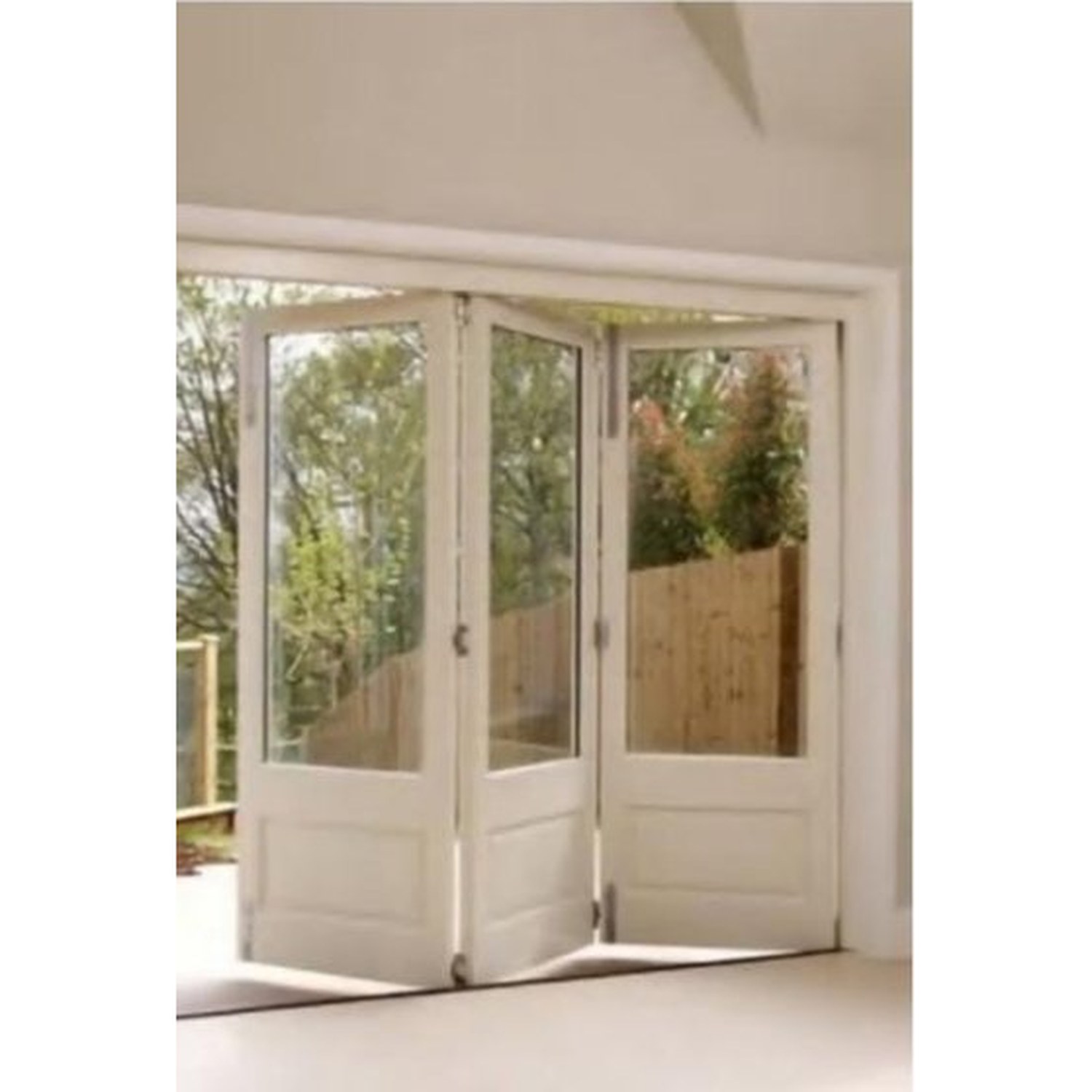 BUILD SOURCE™ Traditional White Half Lite Exterior Folding Door FA-0006 — 8" x 12" Sample