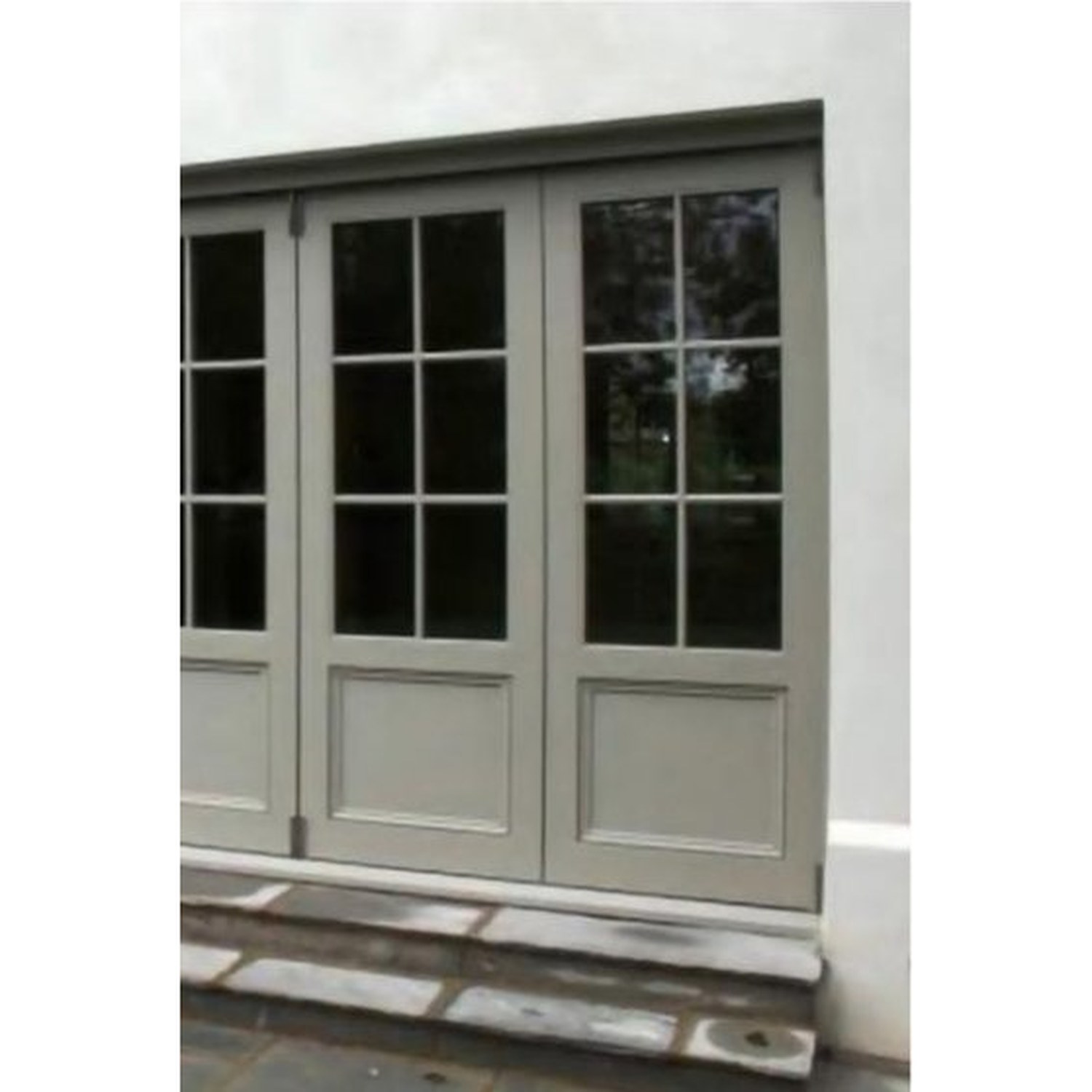 BUILD SOURCE™ Traditional Painted Gray Divided Lite Folding Door FA-0007 — 8" x 12" Sample
