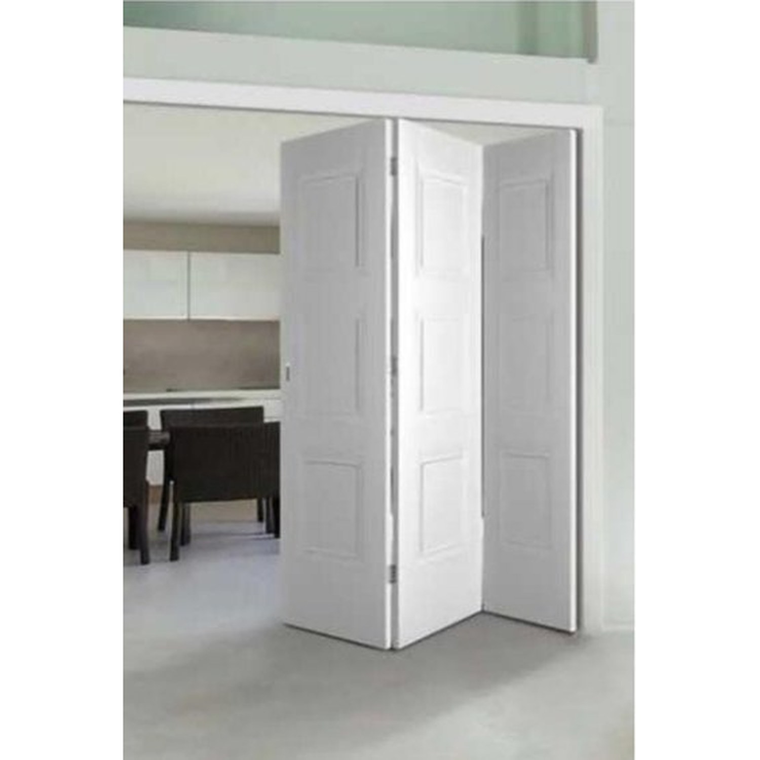 BUILD SOURCE™ Classic White Three Panel Interior Folding Door FA-0009 — 8" x 12" Sample