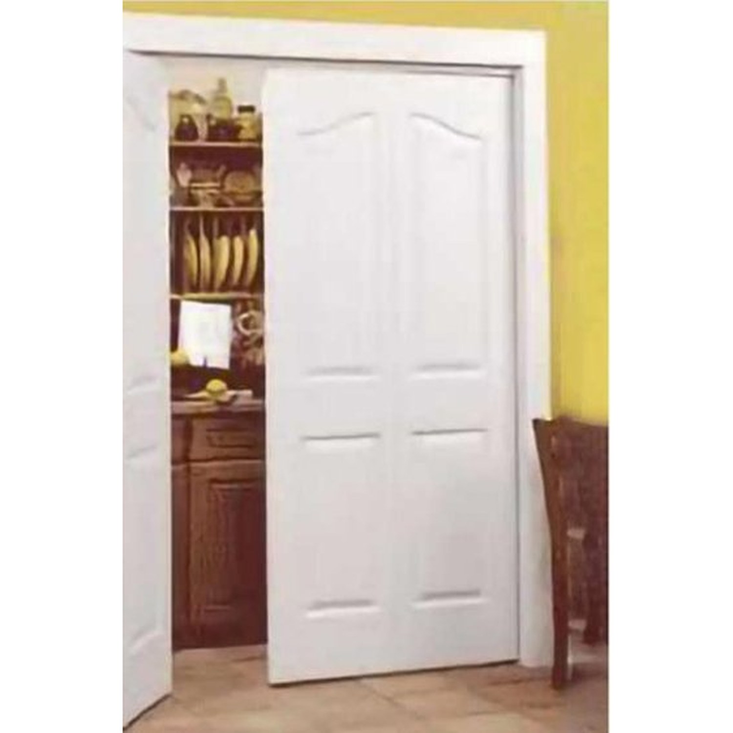 BUILD SOURCE™ Traditional White Arched Panel Bifold Door FA-0010 — 8" x 12" Sample
