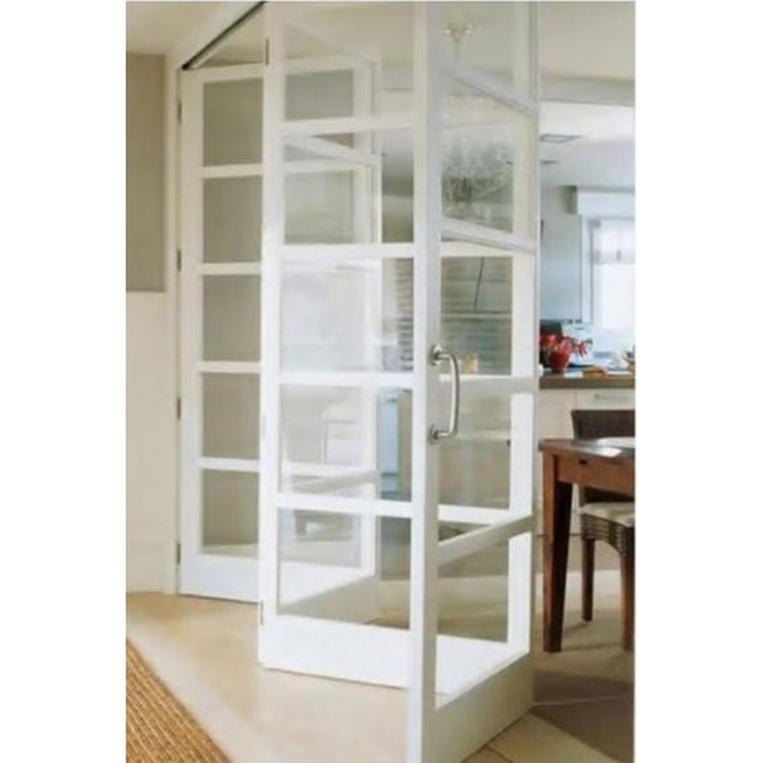 BUILD SOURCE™ Modern White 5-Lite Glass Folding Door FA-0014 — 8" x 12" Sample