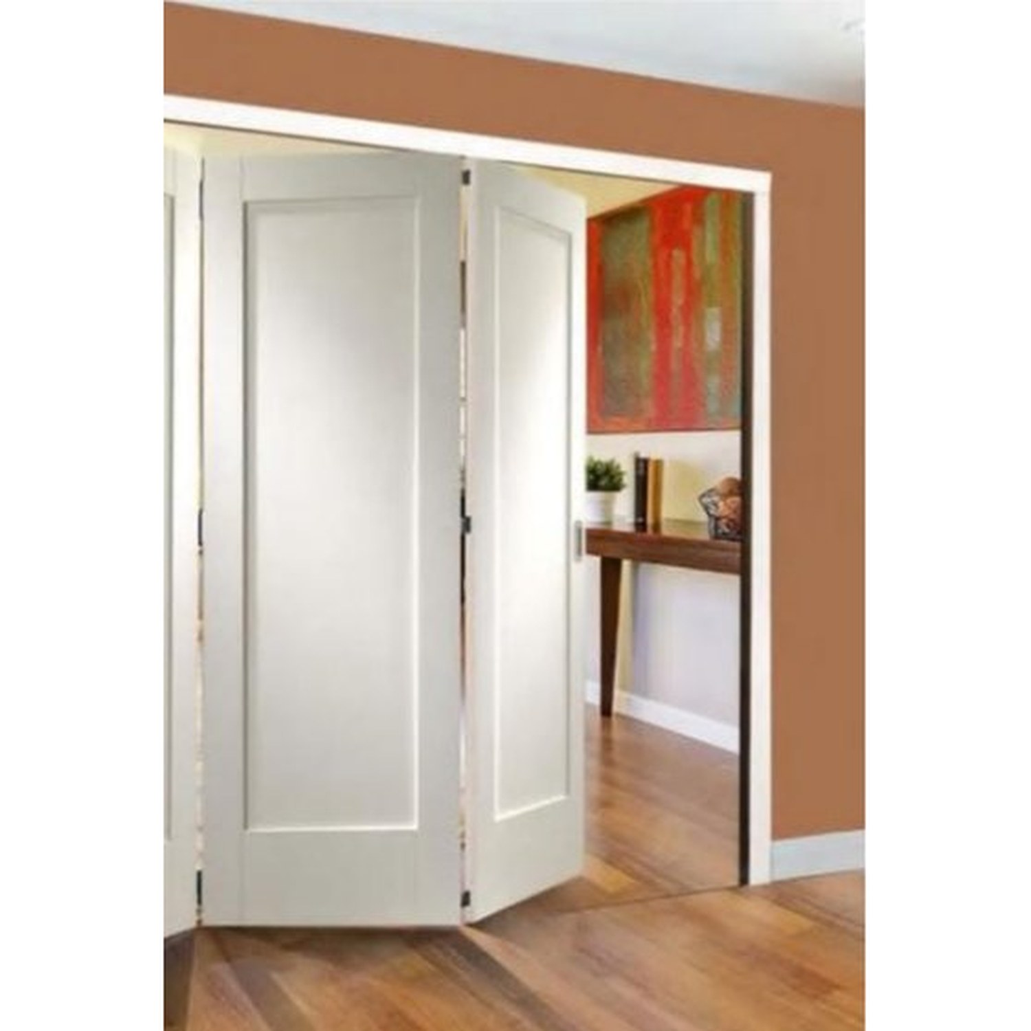 BUILD SOURCE™ Craftsman White Shaker Single Panel Folding Door FA-0017 — 8" x 12" Sample