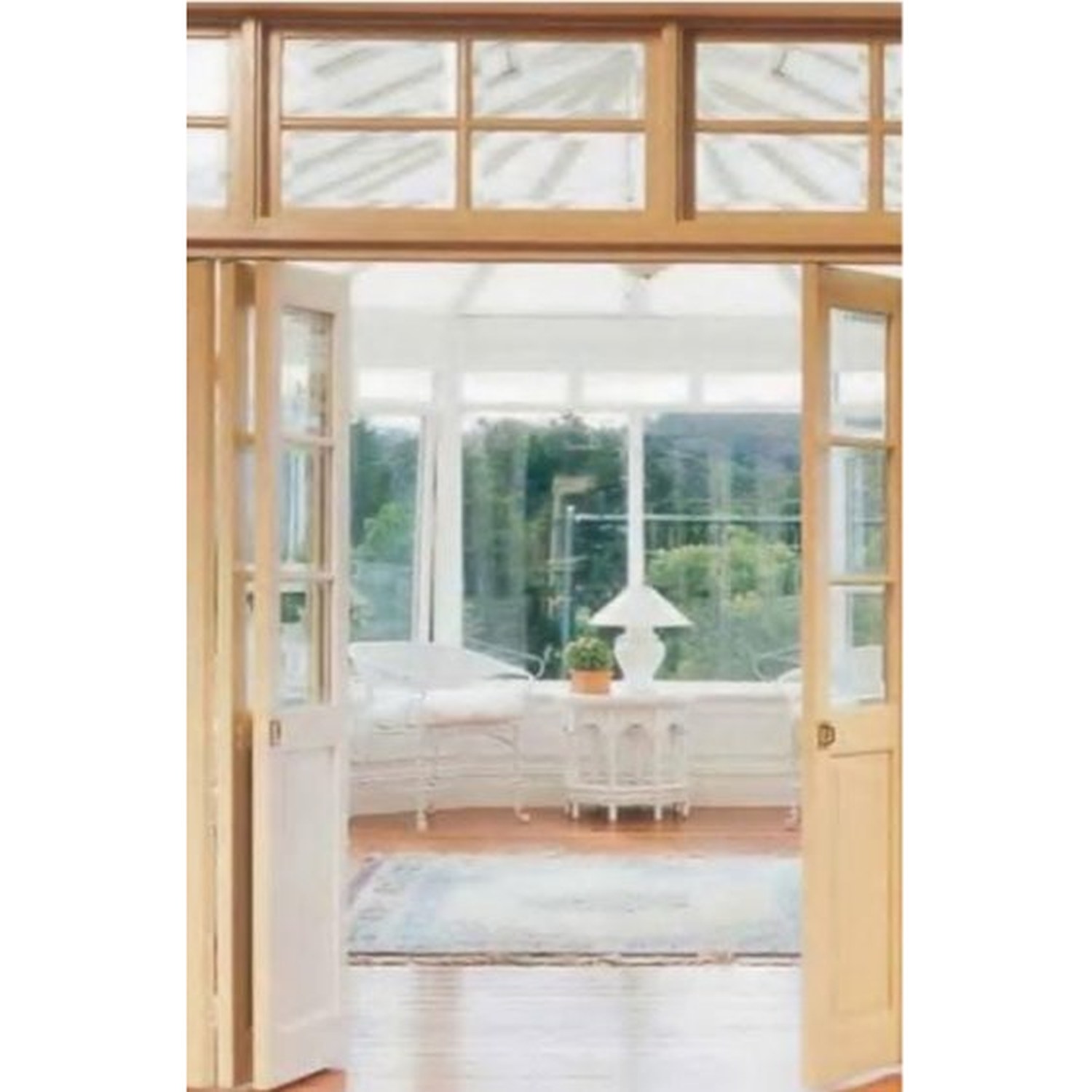 BUILD SOURCE™ Traditional Light Oak Half Lite Folding Door FA-0020 — 8" x 12" Sample