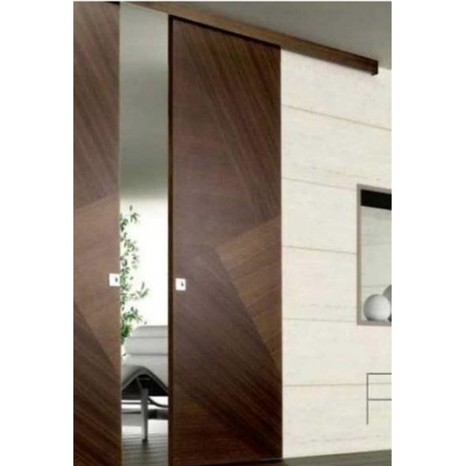 BUILD SOURCE™ Contemporary Walnut Geometric Slab Folding Door FA-0021 — 8" x 12" Sample