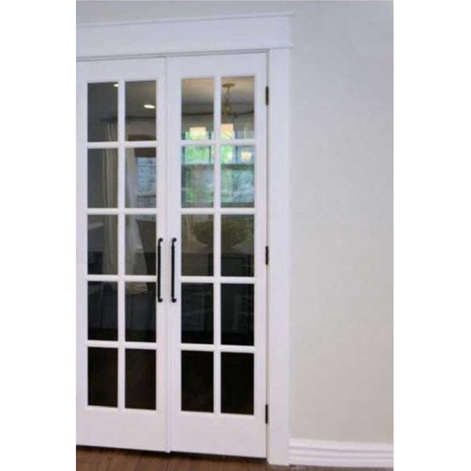 BUILD SOURCE™ Traditional White Ten Lite Interior French Double Doors FB-0001 — 8" x 12" Sample