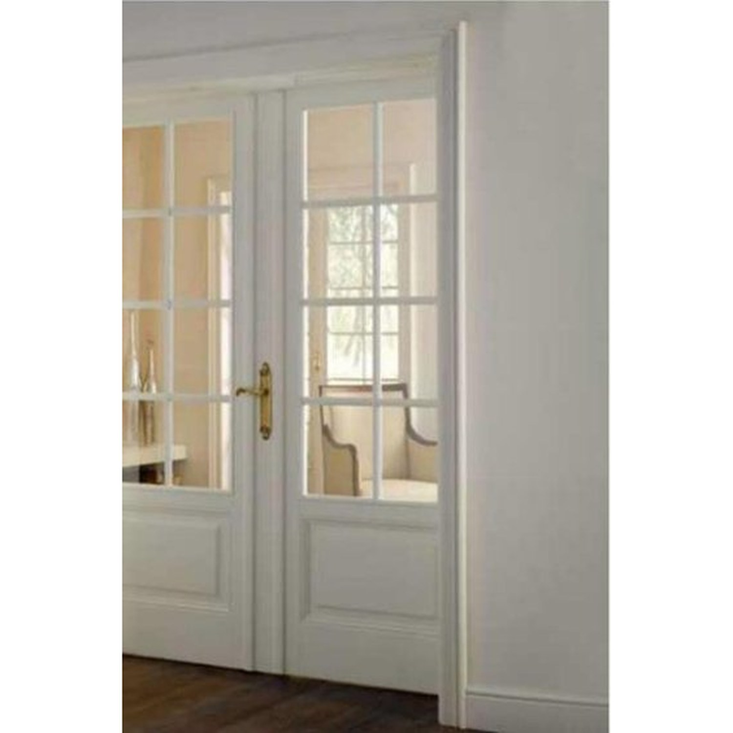 BUILD SOURCE™ Classic White Half Panel Interior French Double Doors FB-0002 — 8" x 12" Sample