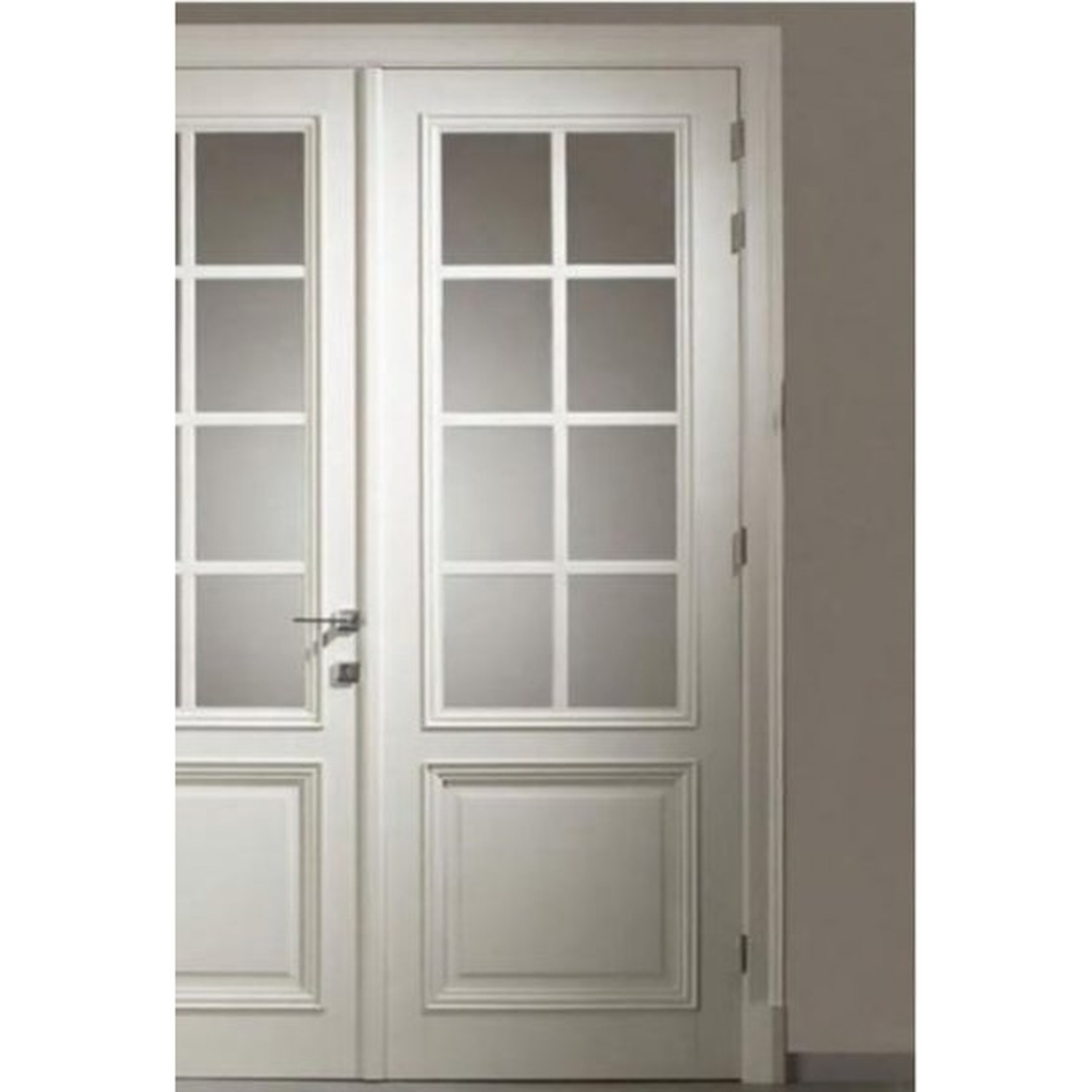 BUILD SOURCE™ Traditional White Eight Lite Double French Doors FB-0005 — 8" x 12" Sample