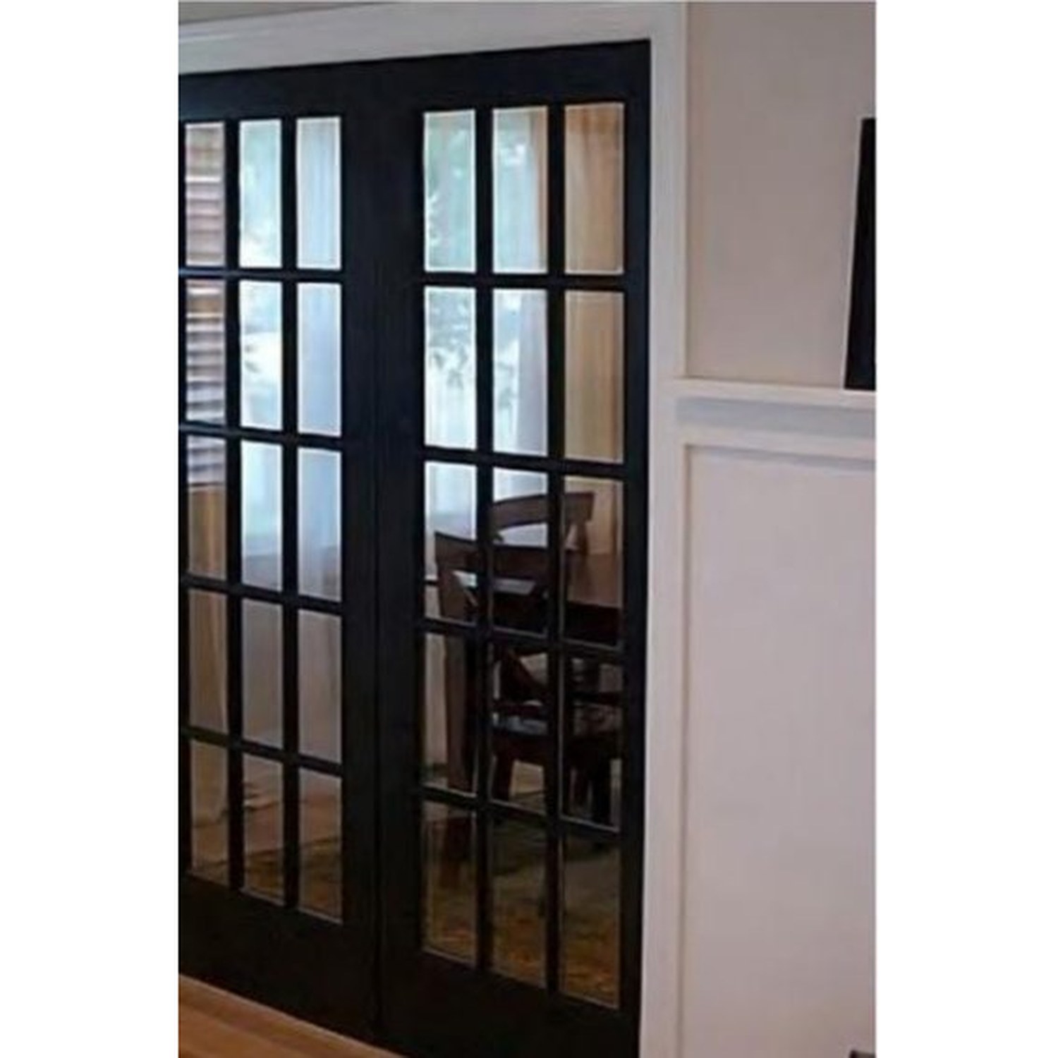 BUILD SOURCE™ Contemporary Painted Black 15 Lite Double French Door FB-0011 — 8" x 12" Sample