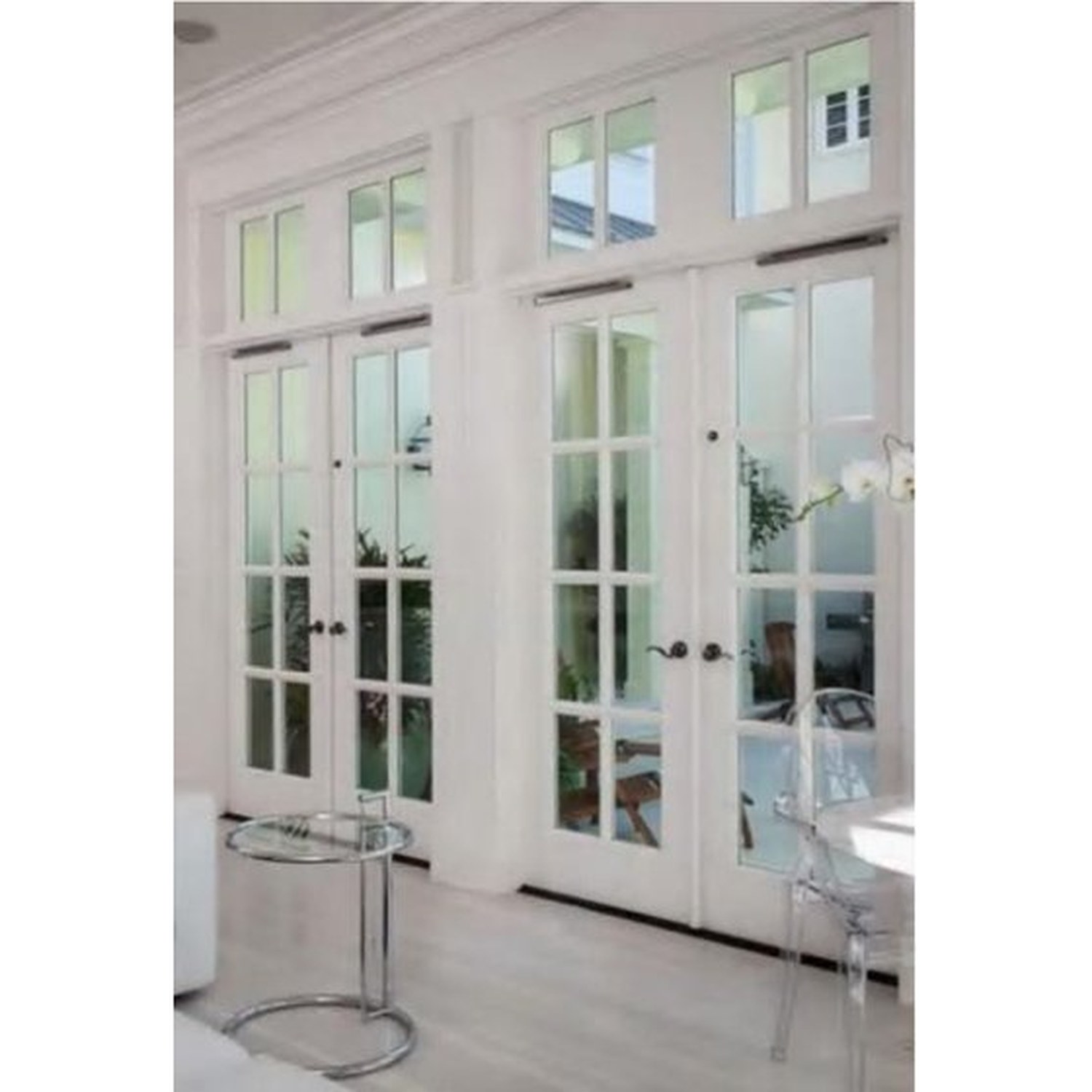 BUILD SOURCE™ Luxury White French Doors With Transom Windows FB-0021 — 8" x 12" Sample