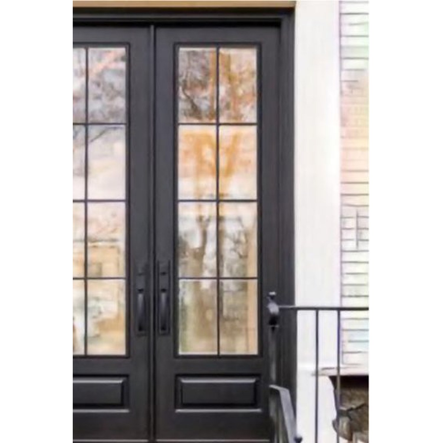 BUILD SOURCE™ Modern Black Double French Doors Raised Panel FB-0022 — 8" x 12" Sample