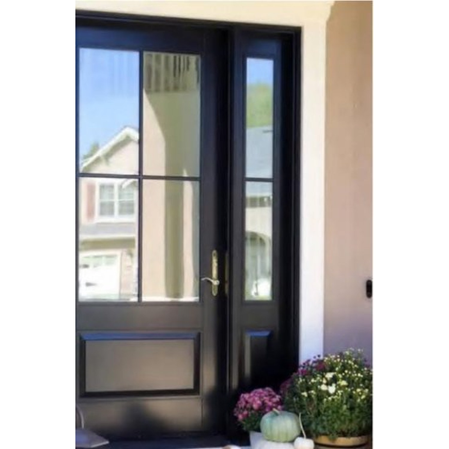 BUILD SOURCE™ Modern Black Four Lite Sidelite Entry Door FB-0023 — 8" x 12" Sample