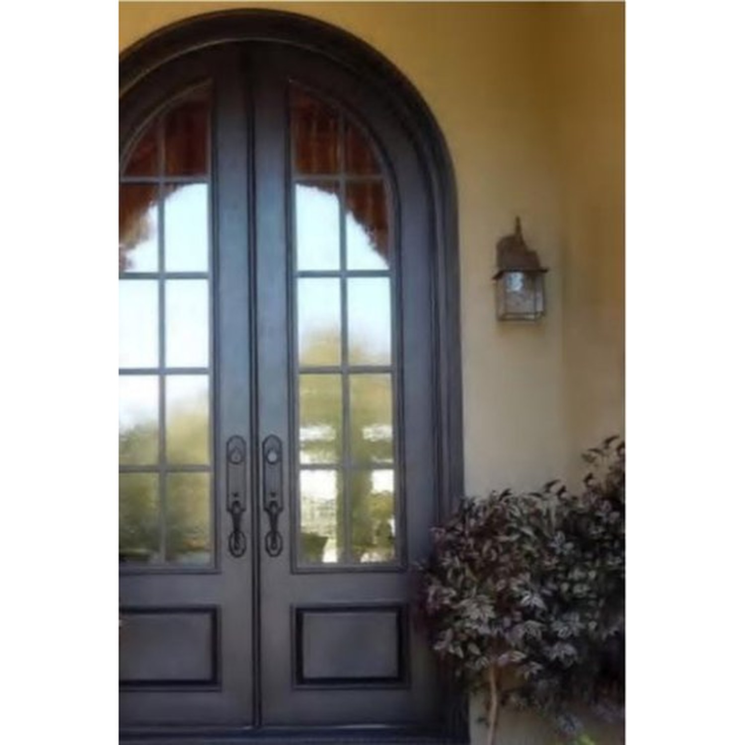 BUILD SOURCE™ Mediterranean Bronze Arched Multi Lite Double Doors FB-0026 — 8" x 12" Sample