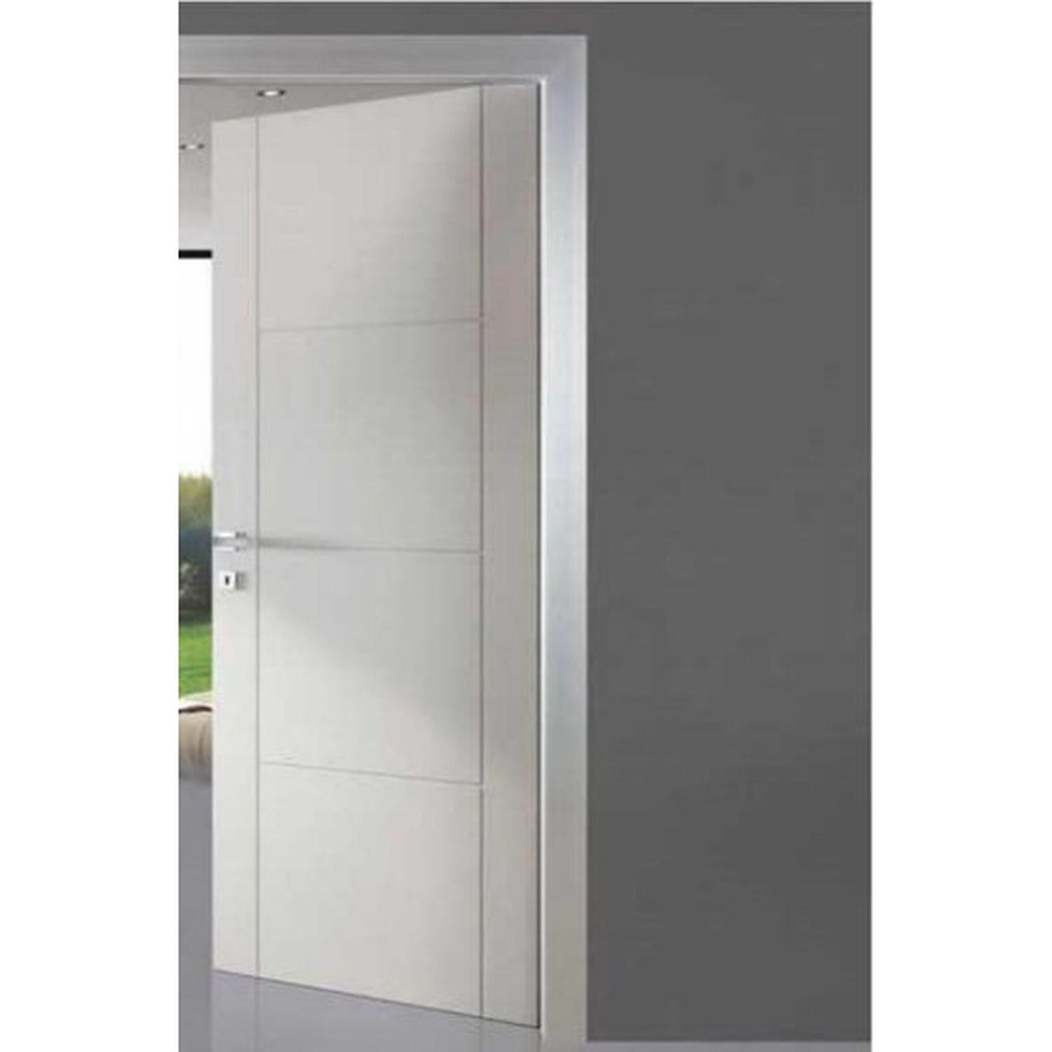 BUILD SOURCE™ Contemporary Matte Light Gray Grooved Interior Door IA-0006 — 8" x 12" Sample