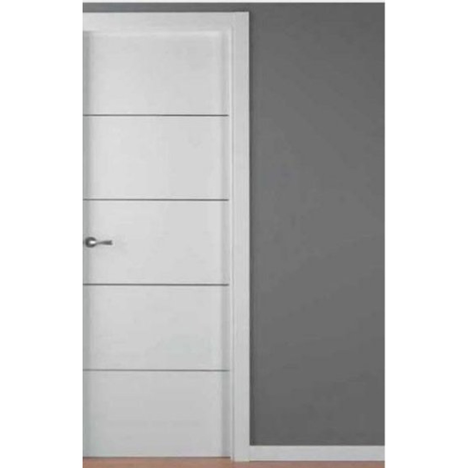BUILD SOURCE™ Contemporary White Five Horizontal Panel Interior Door IA-0008 — 8" x 12" Sample