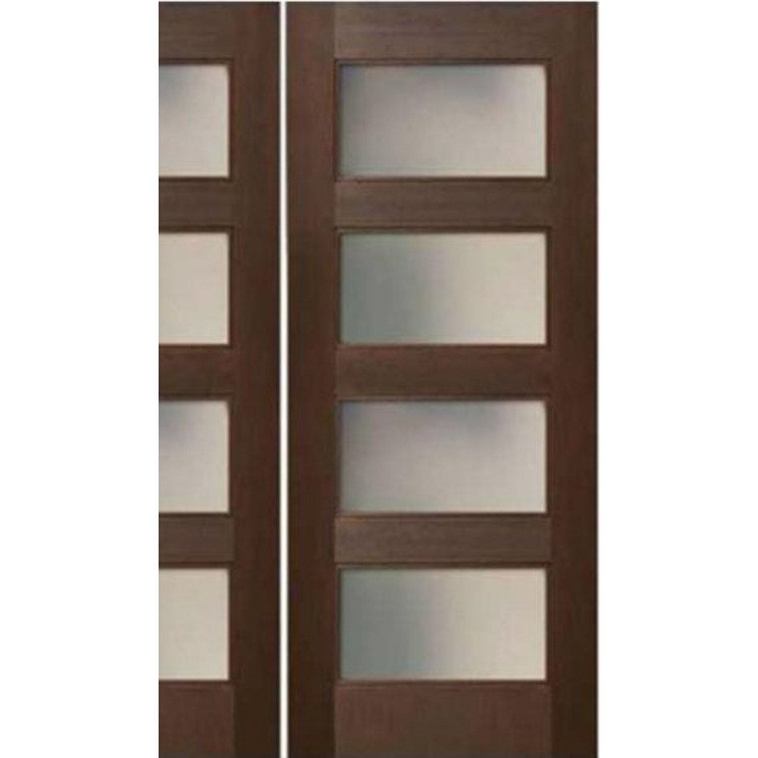 BUILD SOURCE™ Modern Dark Walnut Four Lite Glass Door IA-0010 — 8" x 12" Sample
