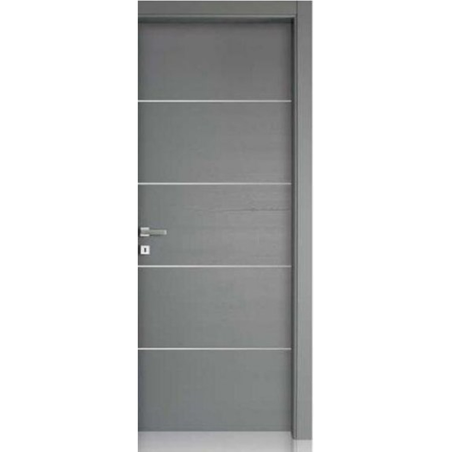 BUILD SOURCE™ Contemporary Grey Flush Door with Metal Inlays IA-0011 — 8" x 12" Sample