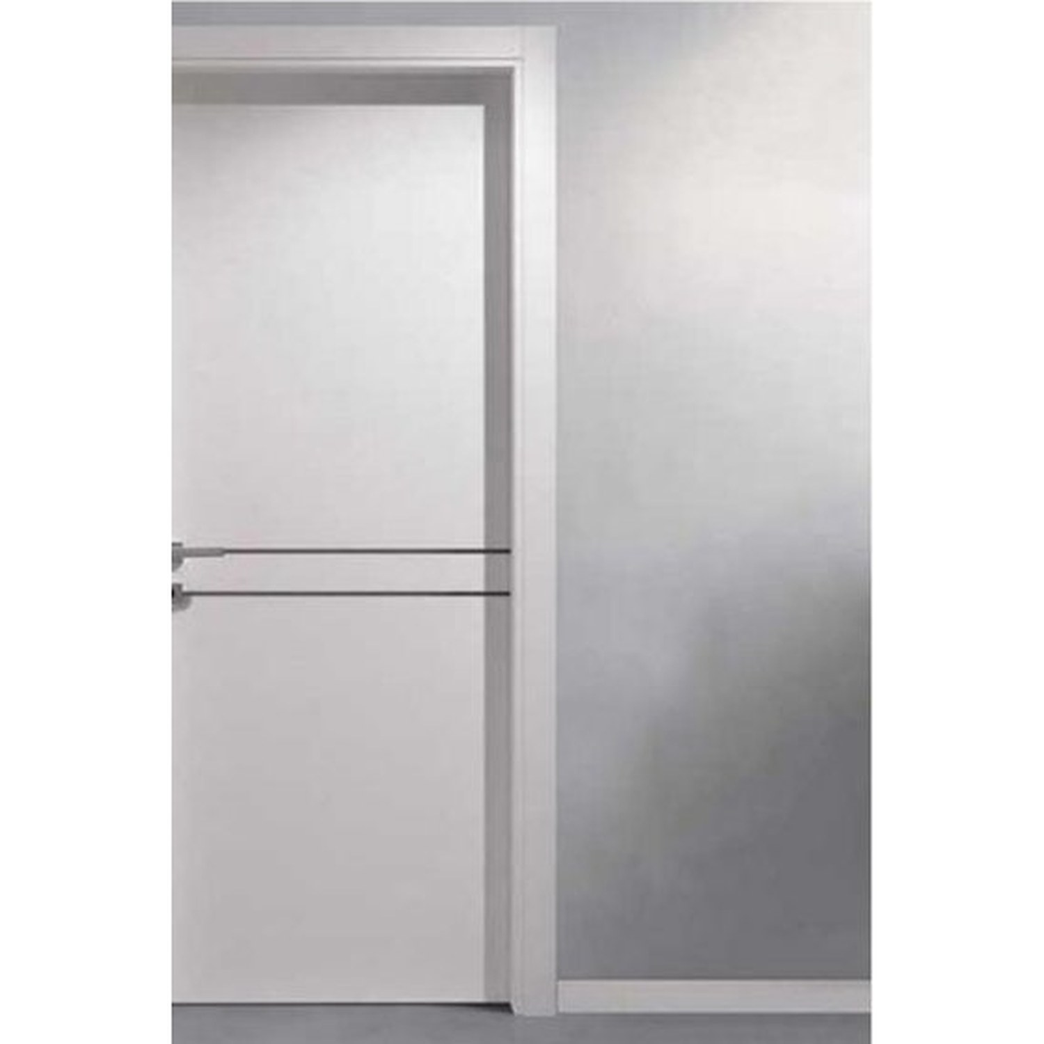 BUILD SOURCE™ Contemporary White Flush Door with Dual Inlays IA-0013 — 8" x 12" Sample