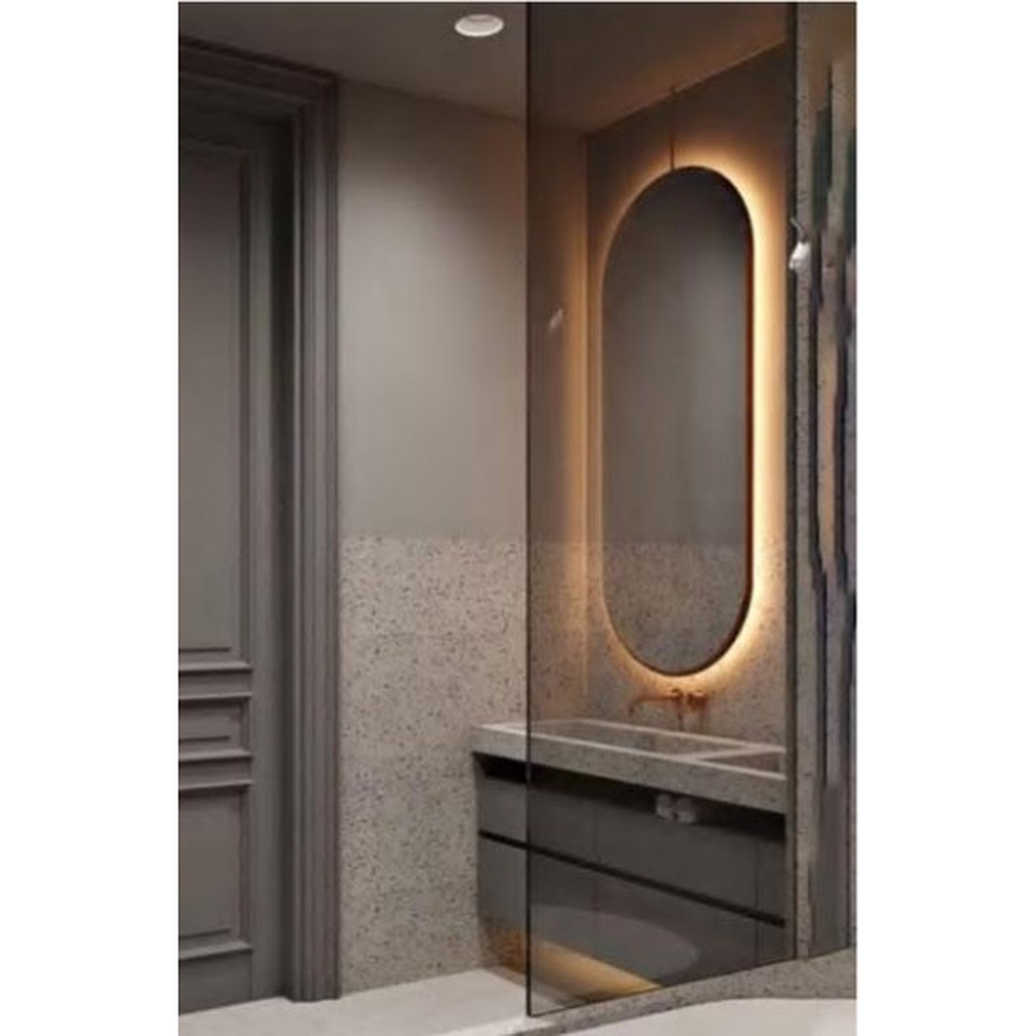 BUILD SOURCE™ Traditional Charcoal Grey Raised Panel Door IA-0018 — 8" x 12" Sample