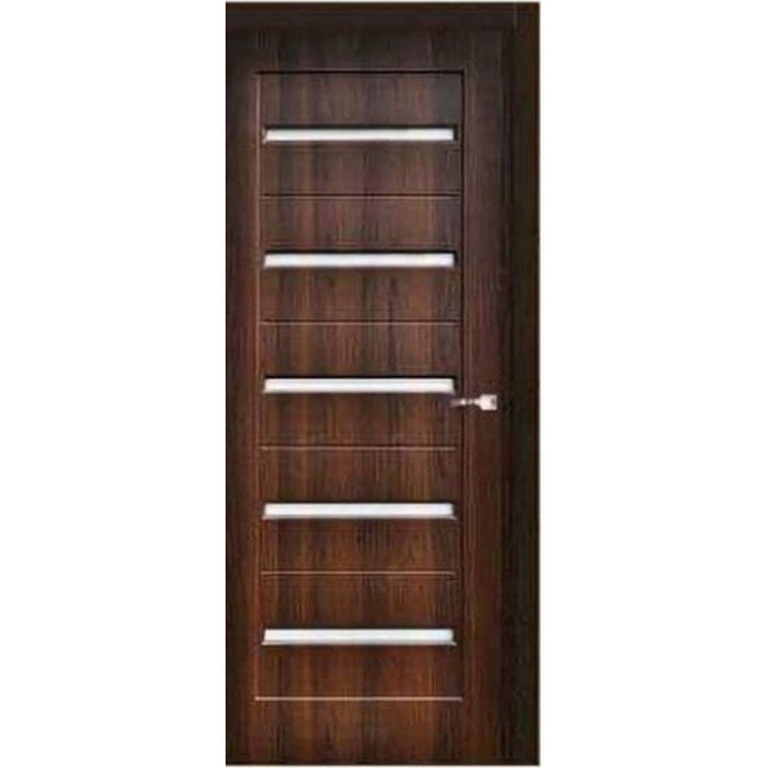 BUILD SOURCE™ Modern Dark Walnut Frosted Glass Interior Door IA-0030 — 8" x 12" Sample
