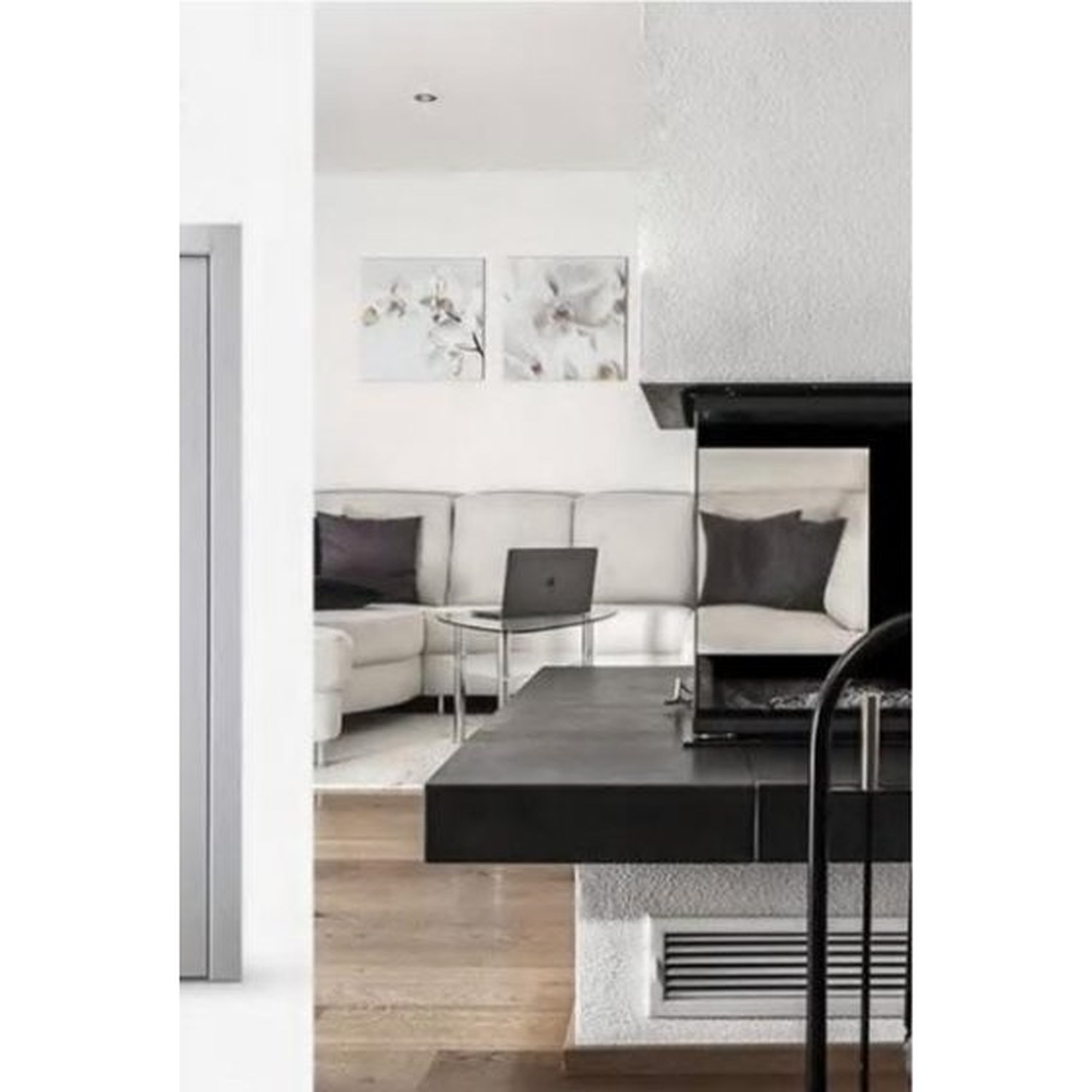 BUILD SOURCE™ Modern Minimalist Light Grey Flush Interior Door IA-0037 — 8" x 12" Sample