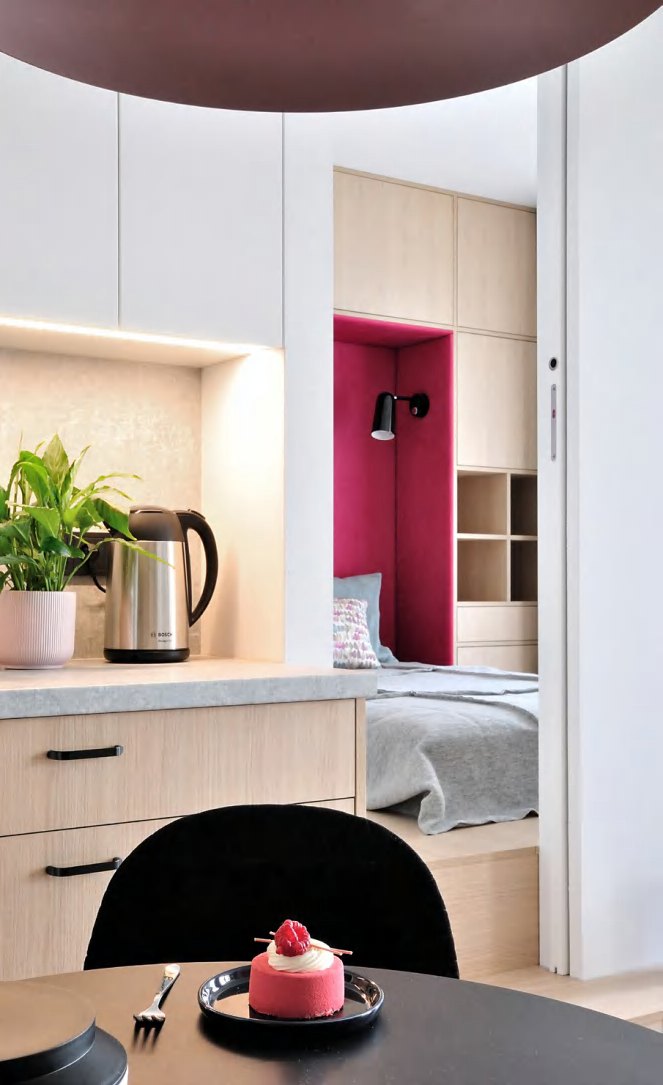 BUILD SOURCE™ Modern Natural Oak Woodgrain Melamine Kitchen — Galley M001 — 8" x 12" Sample