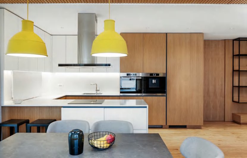 BUILD SOURCE™ Modern Natural Oak Woodgrain Melamine Kitchen — Island M014 — 8" x 12" Sample
