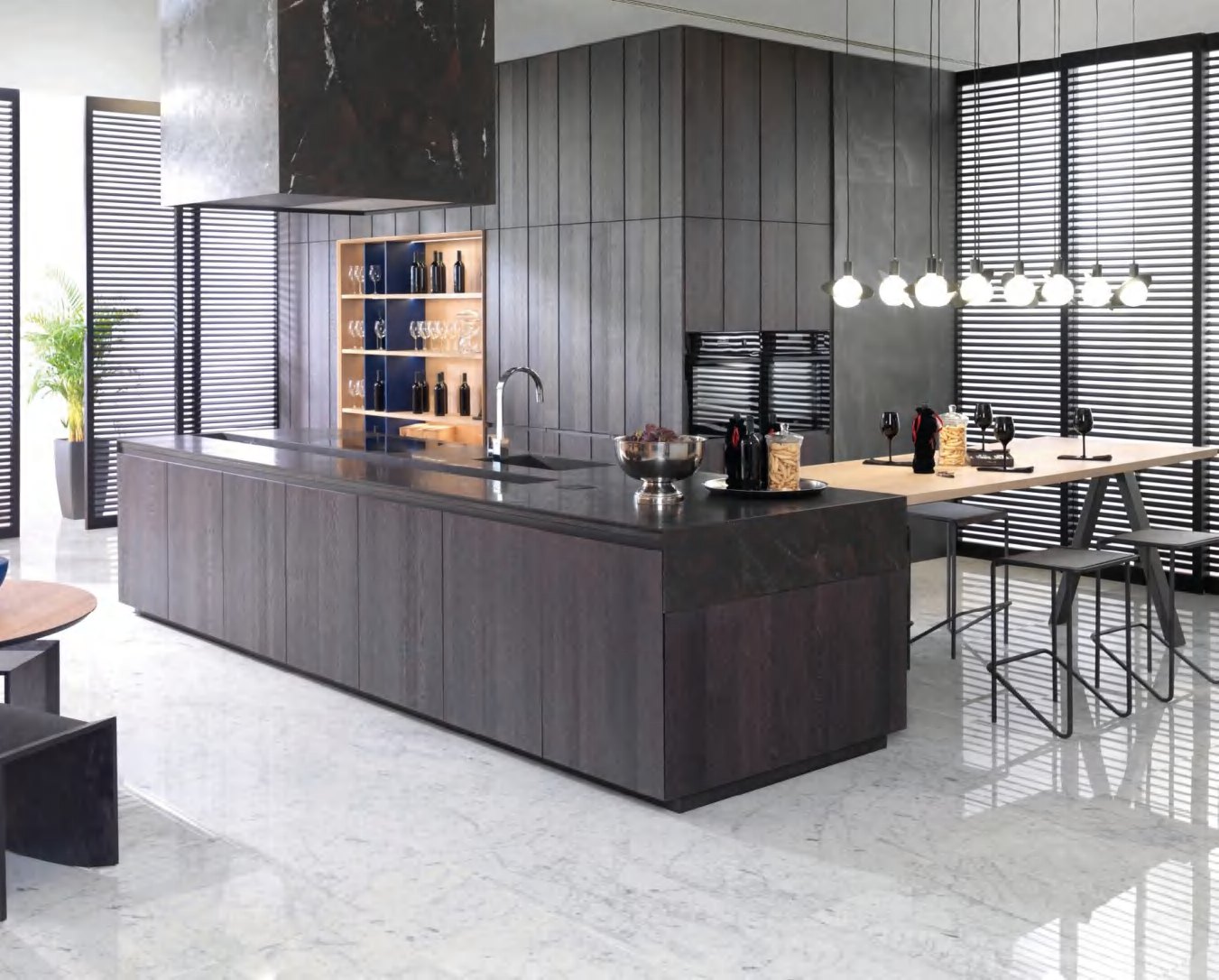 BUILD SOURCE™ Modern Light Grey Woodgrain Melamine Kitchen — Island M021 — 8" x 12" Sample