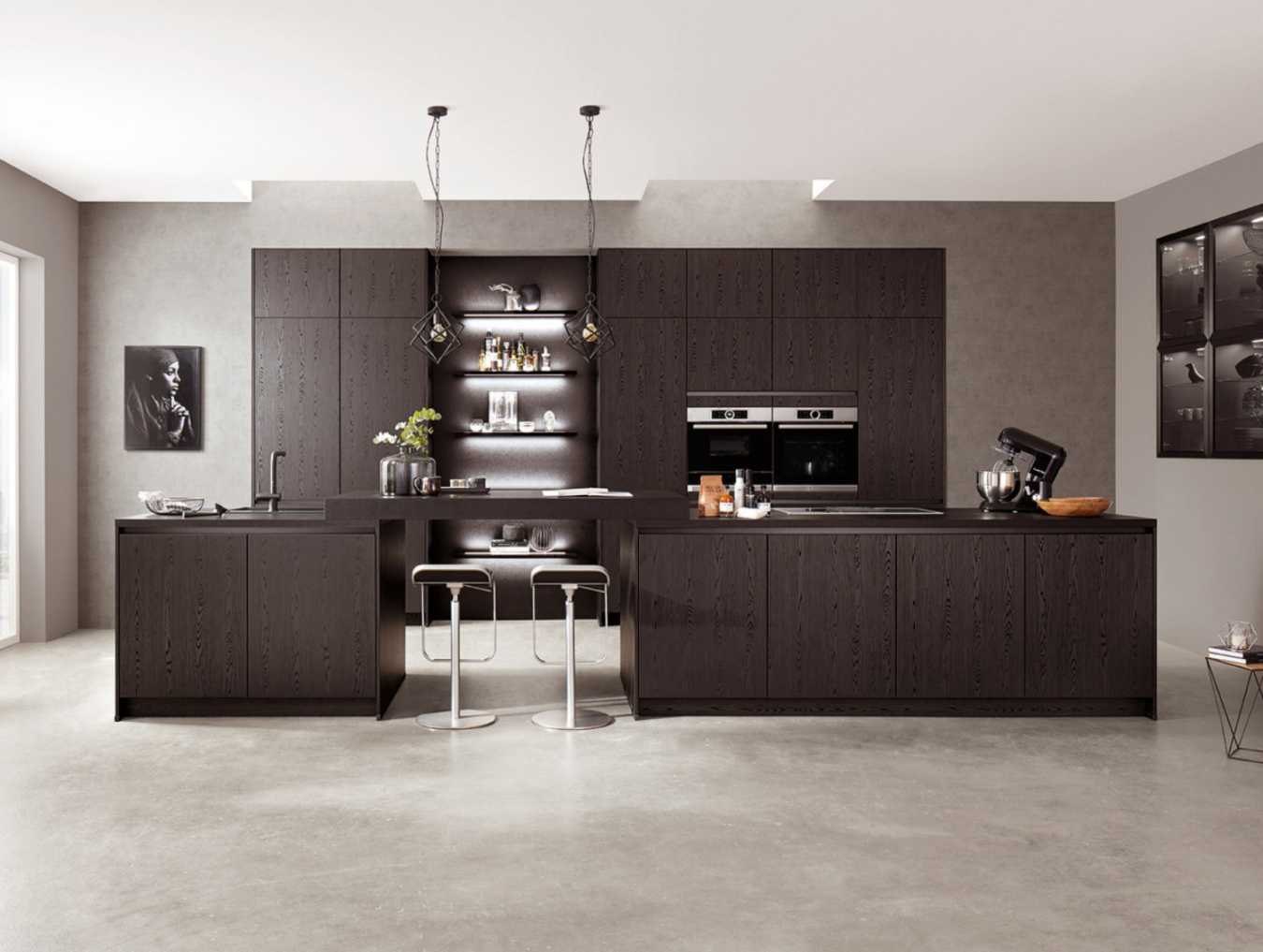 BUILD SOURCE™ Modern Sand Beige Woodgrain Melamine Kitchen — L-Shape M022 — 8" x 12" Sample