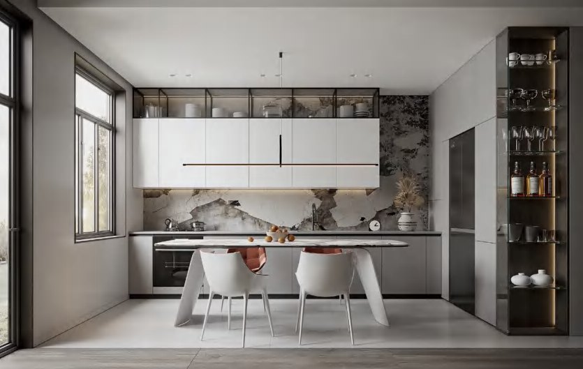 BUILD SOURCE™ Modern Greige Woodgrain Melamine Kitchen — Island M075 — 8" x 12" Sample