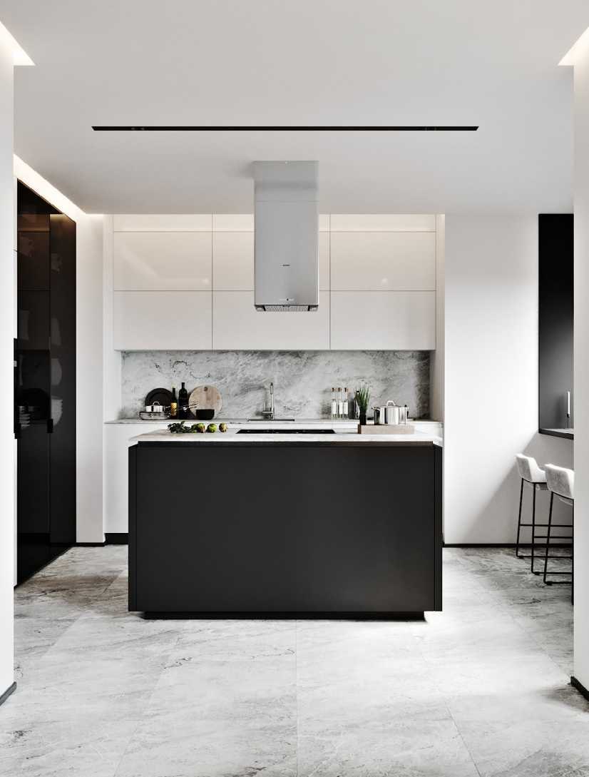 BUILD SOURCE™ Modern Light Grey High-Gloss PET Kitchen — Galley P019 — 8" x 12" Sample
