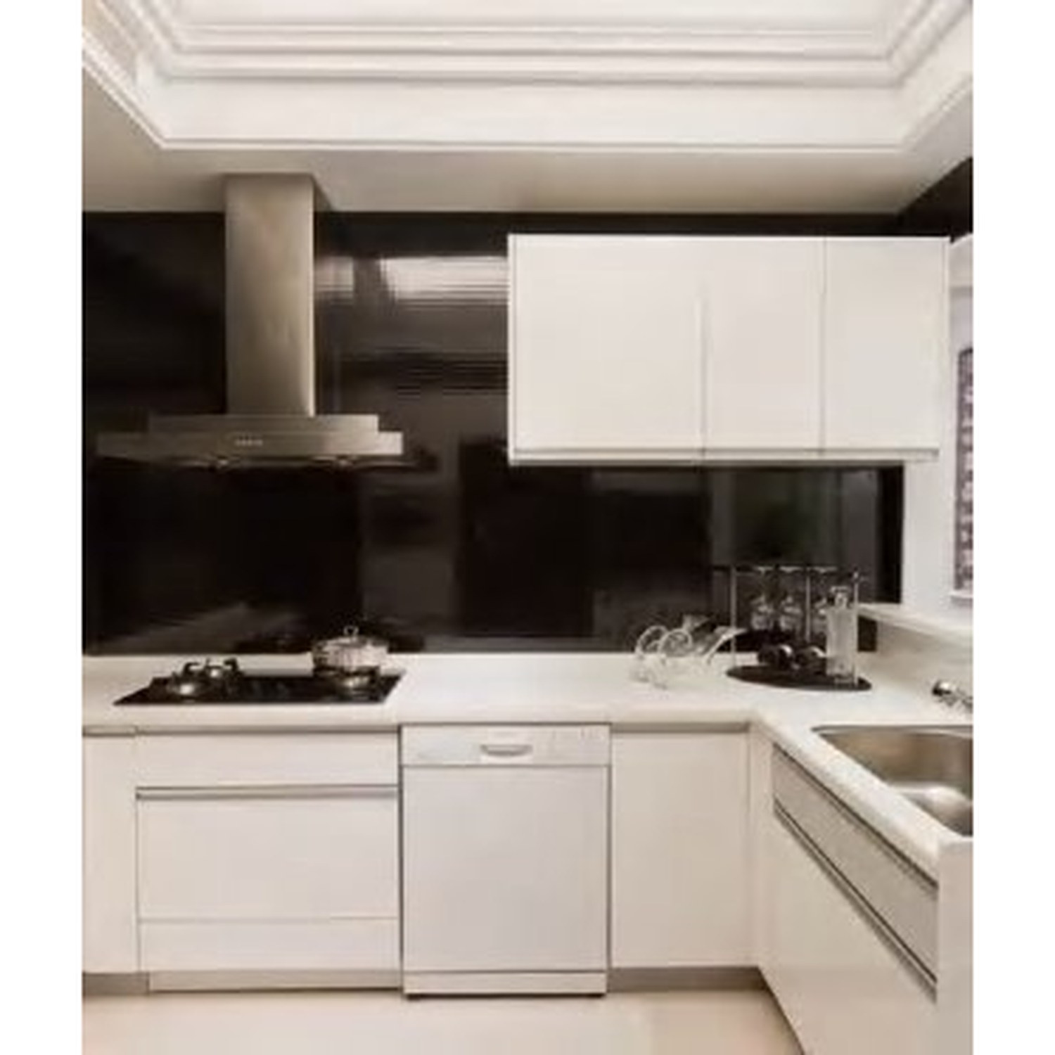 BUILD SOURCE™ Modern Natural Oak High-Gloss PET Kitchen — Island P024 — 8" x 12" Sample