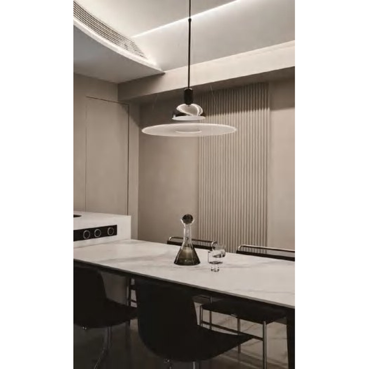 BUILD SOURCE™ Modern Sand Beige High-Gloss PET Kitchen — Open-Plan P068 — 8" x 12" Sample