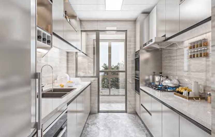 BUILD SOURCE™ Modern Matte White High-Gloss PET Kitchen — Island P144 — 8" x 12" Sample
