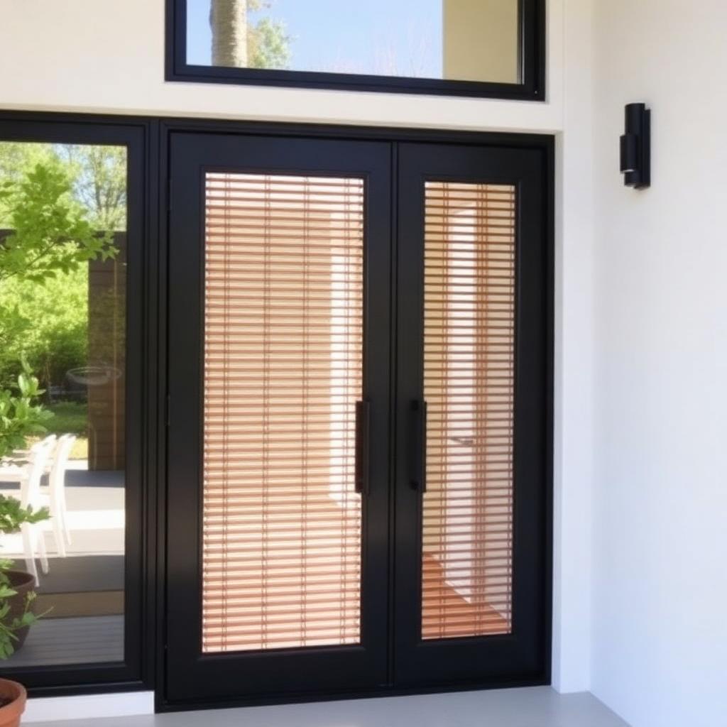 Build Source Anti-Theft Glass Door with Built-In Blinds BS-500 Series — 8" x 12" Sample